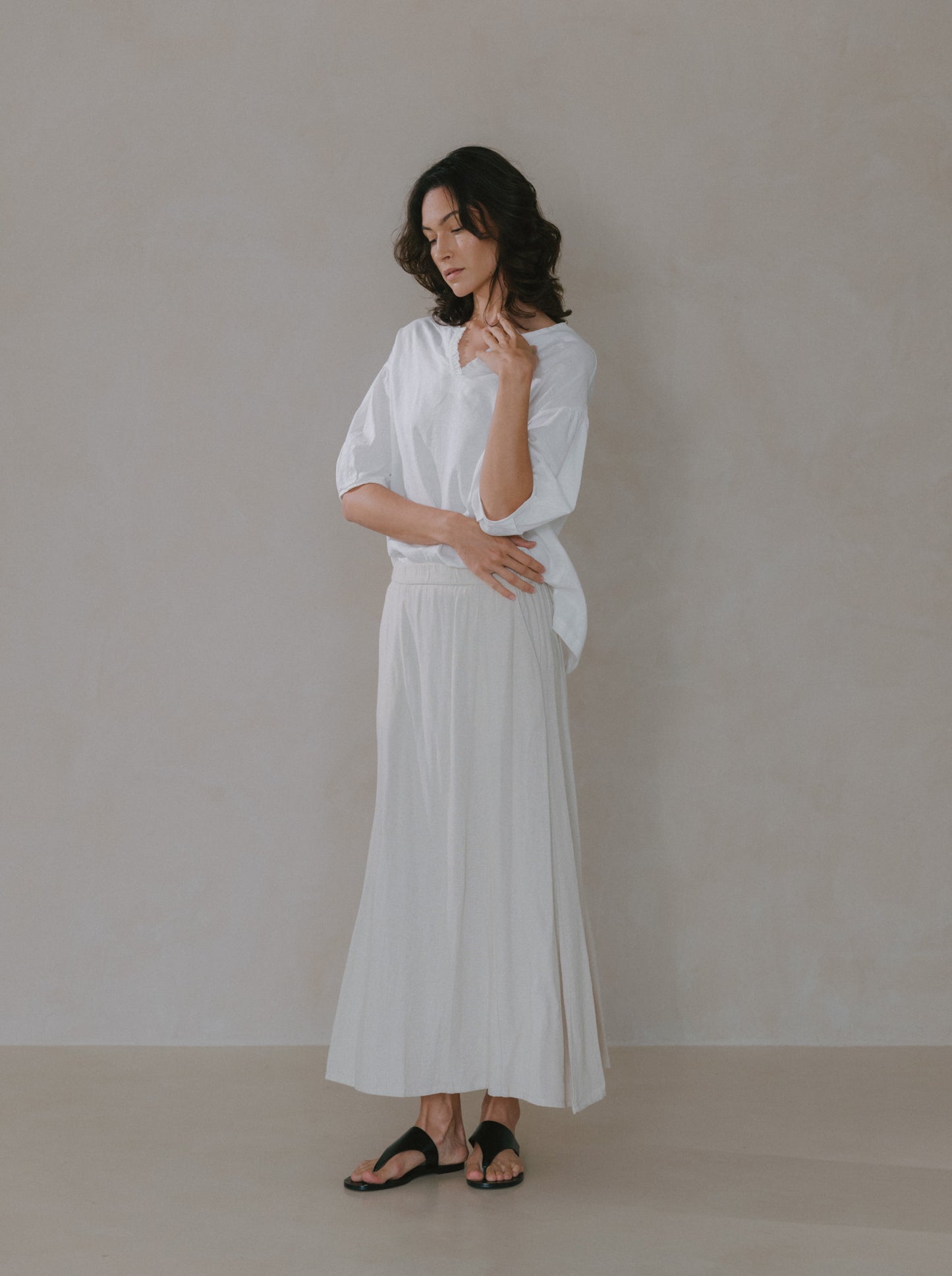 Flare Maxi Linen Skirt