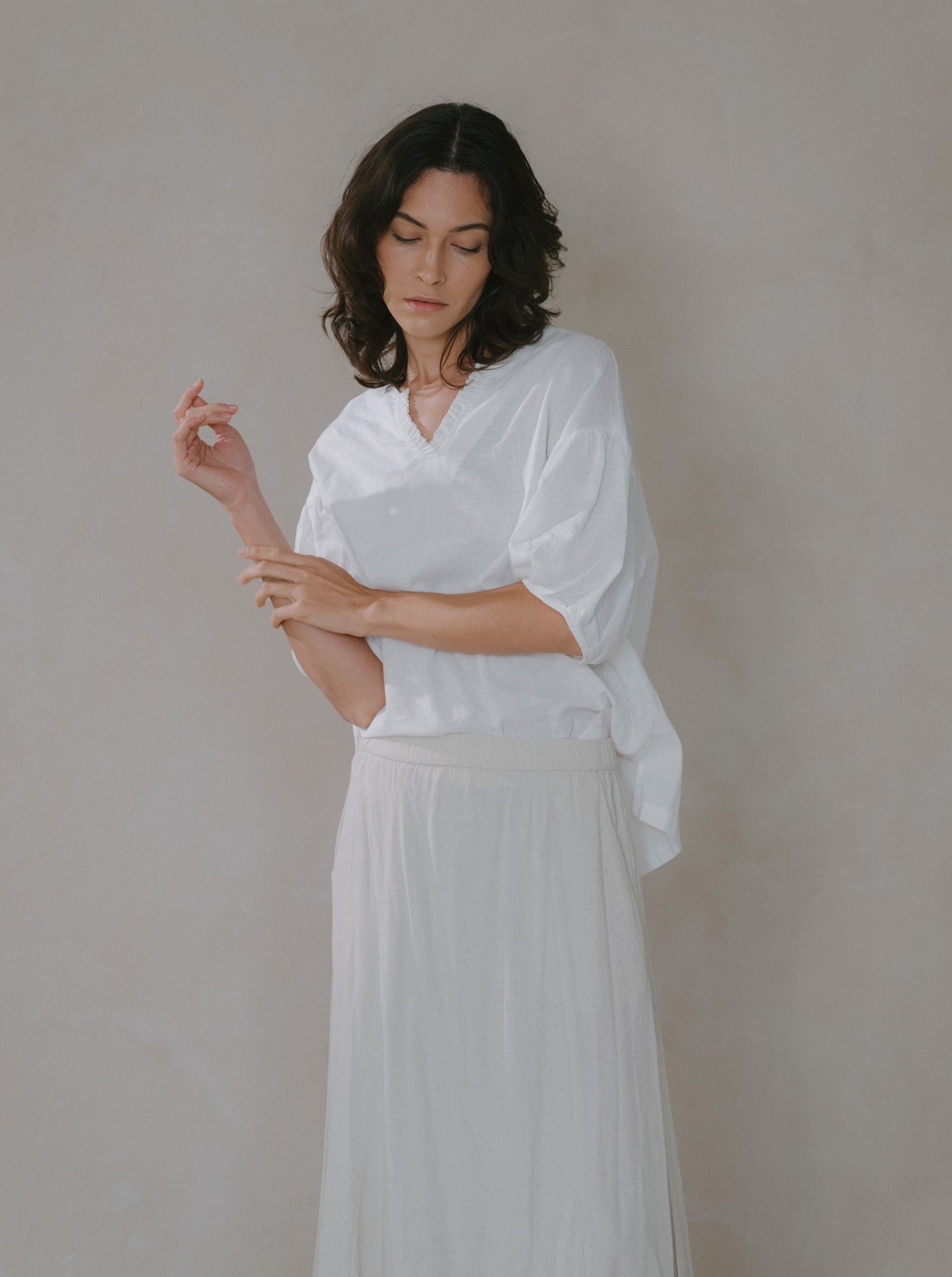 Flare Maxi Linen Skirt