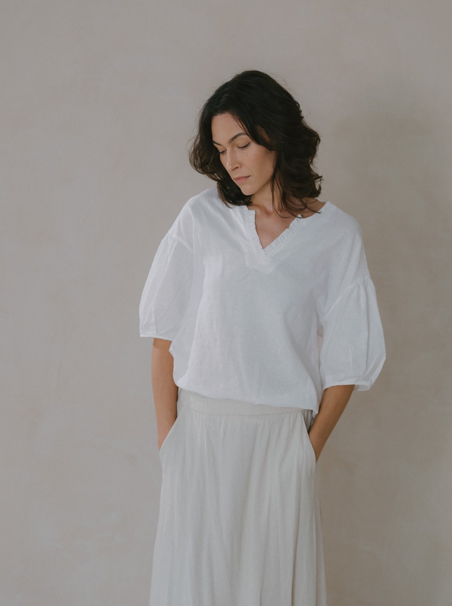 Flare Maxi Linen Skirt