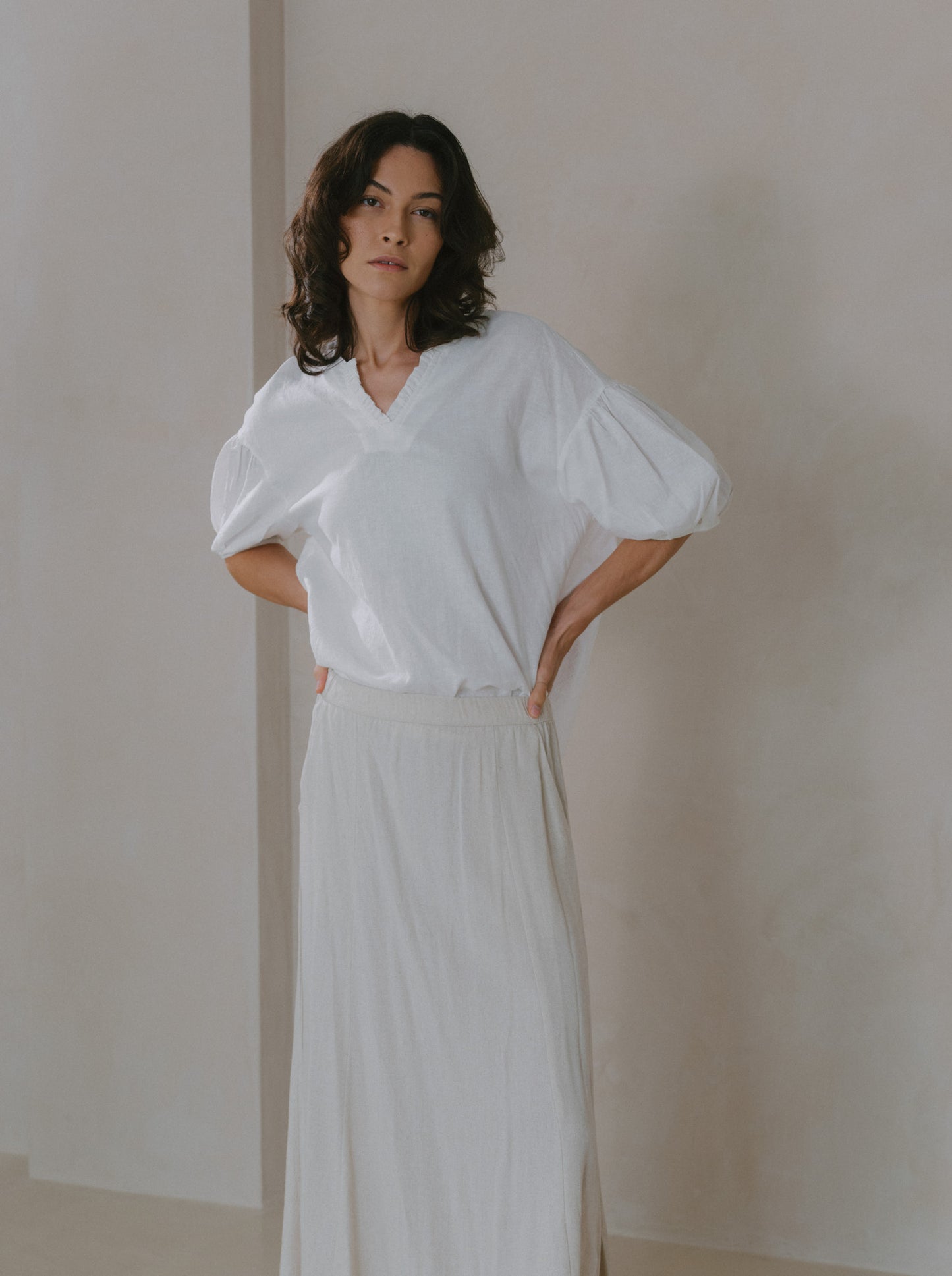 Flare Maxi Linen Skirt