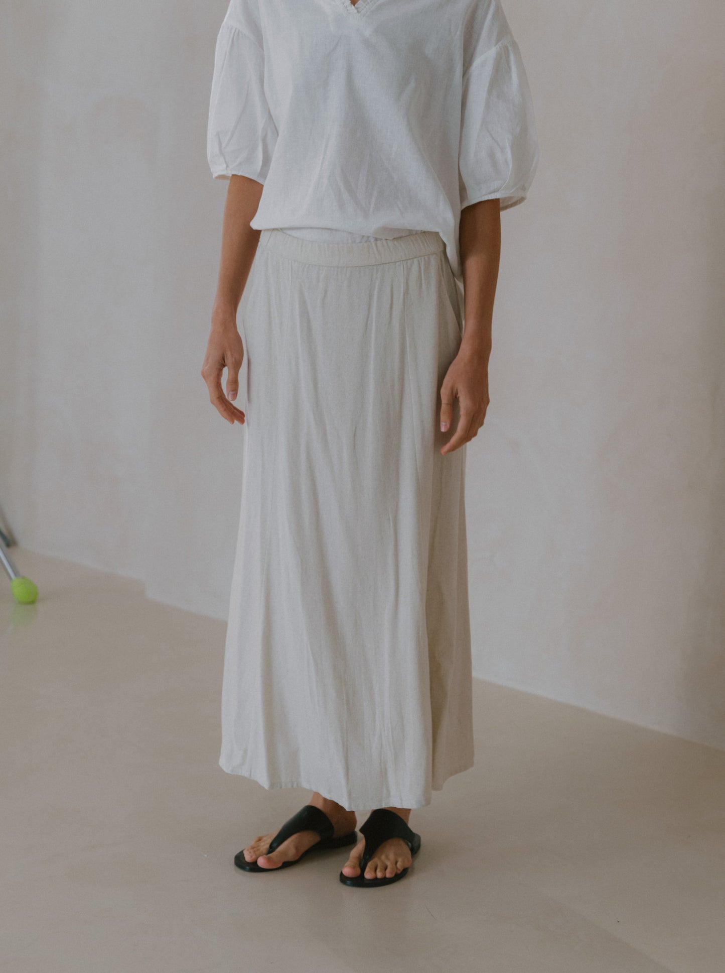 Flare Maxi Linen Skirt