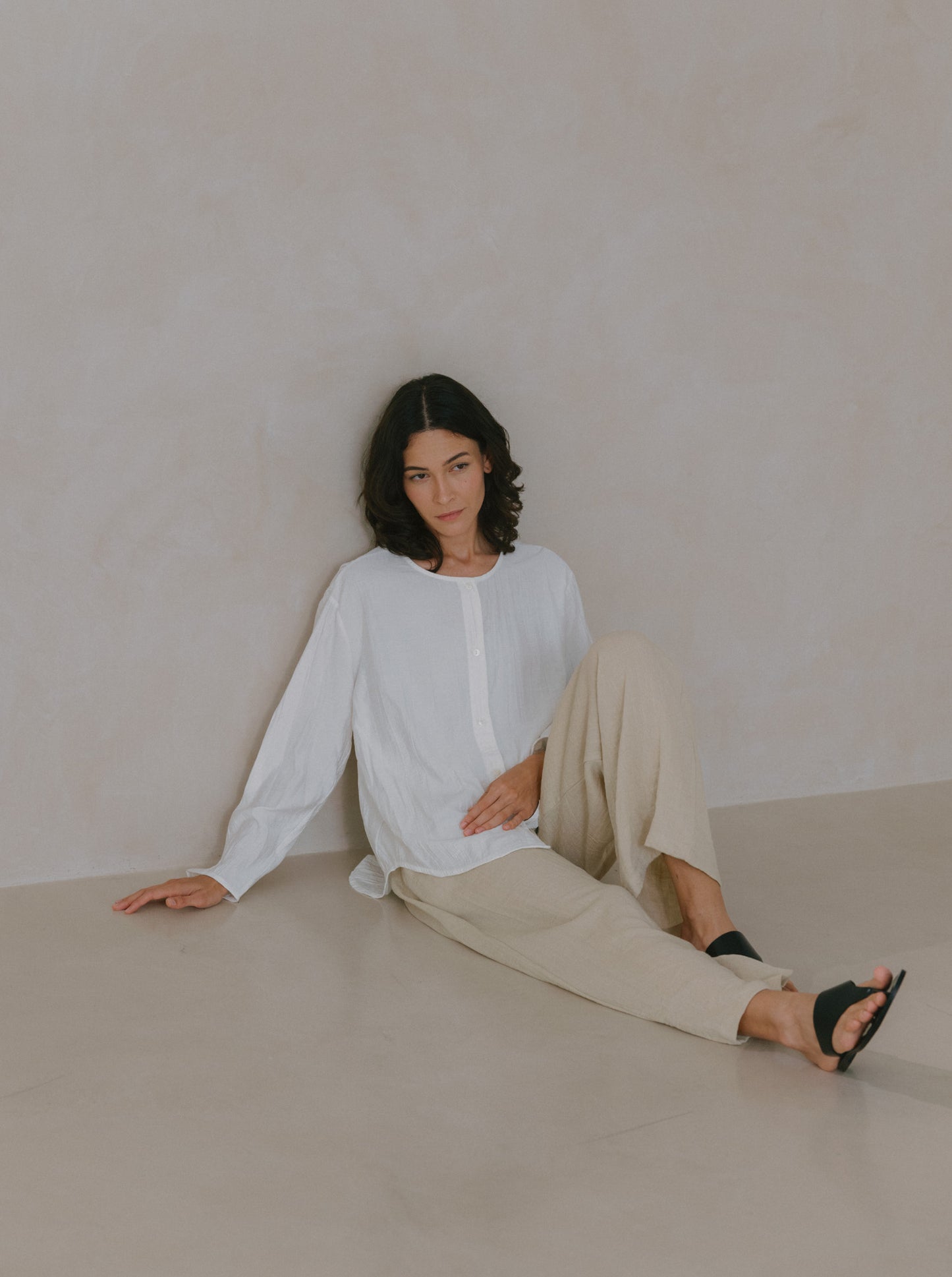 Elasticated Flare Trousers