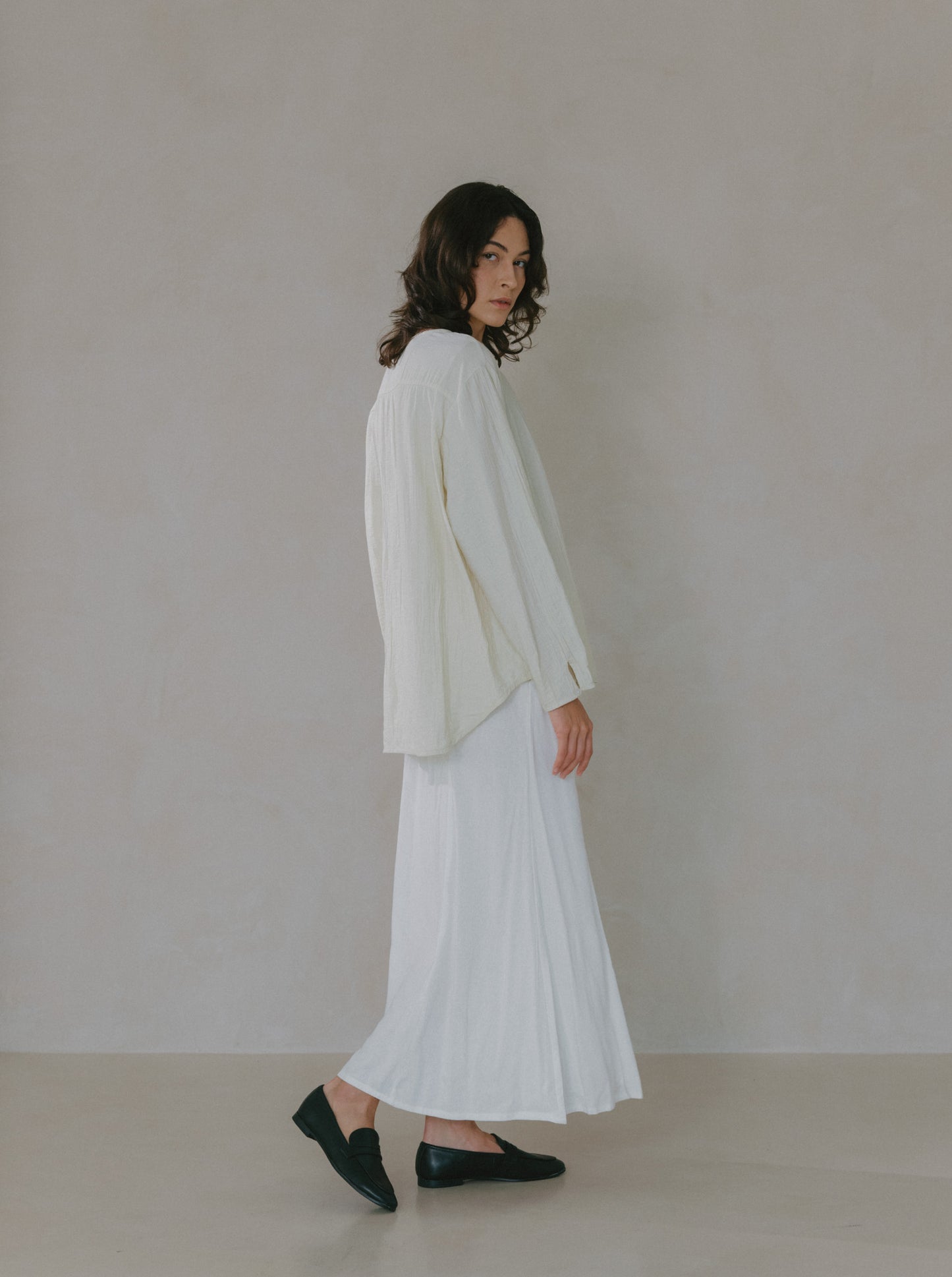 Flare Maxi Linen Skirt