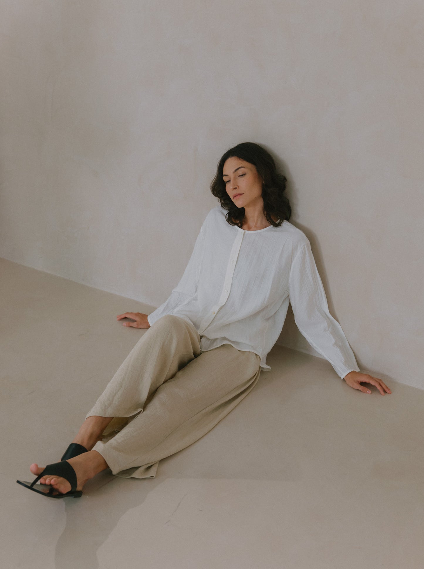 Elasticated Flare Trousers