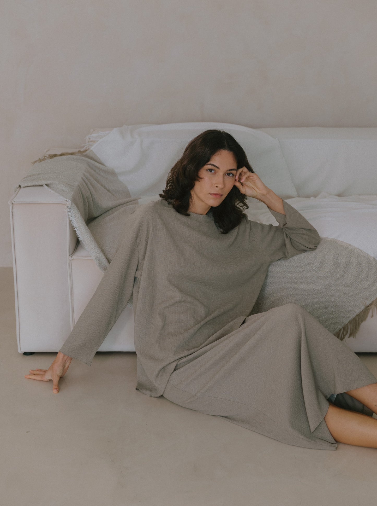 Pleat Long Sleeve Top