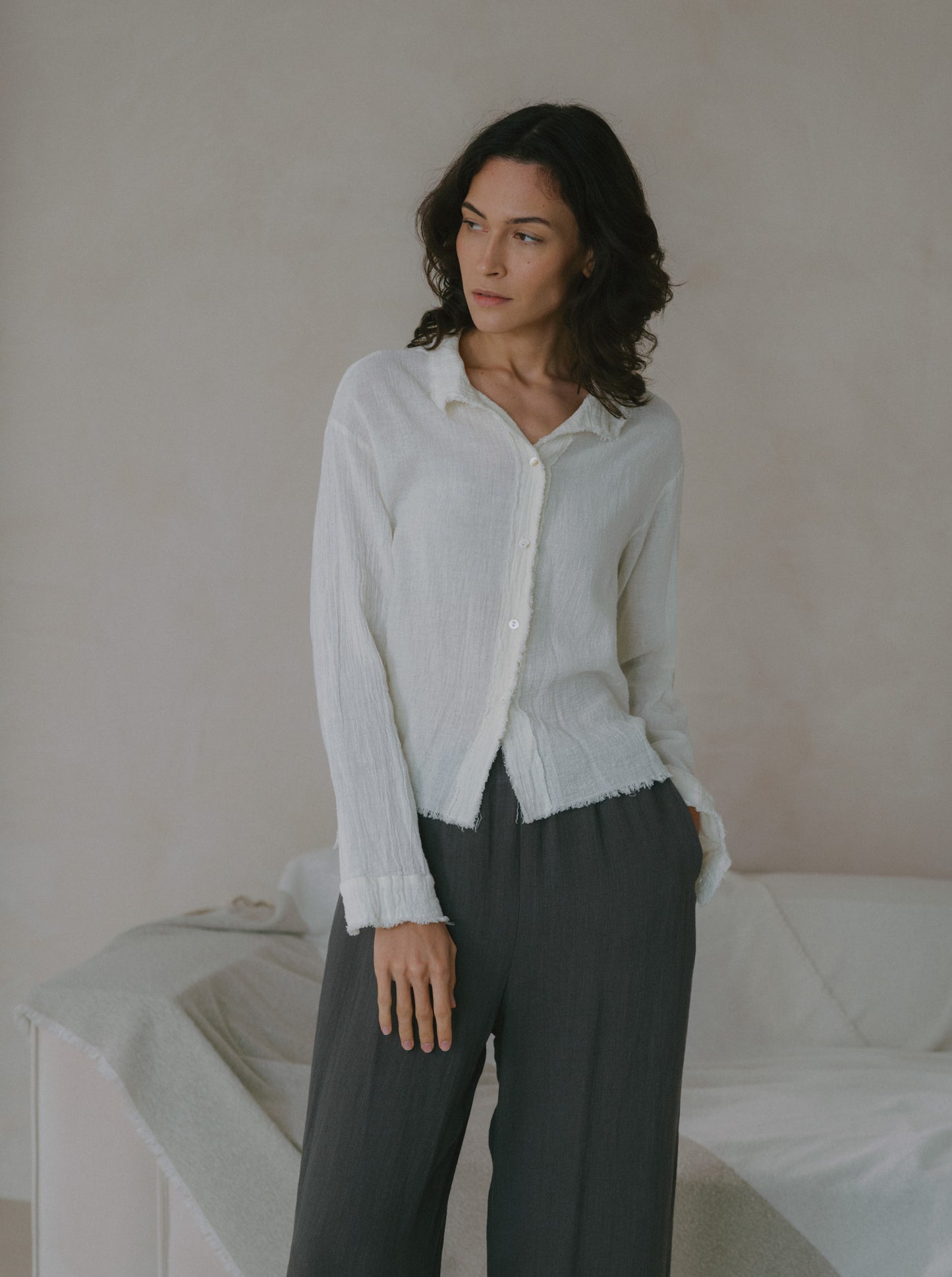 Elasticated Flare Trousers