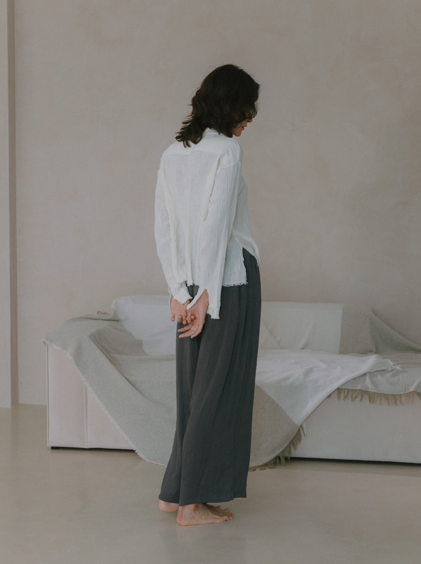 Elasticated Flare Trousers