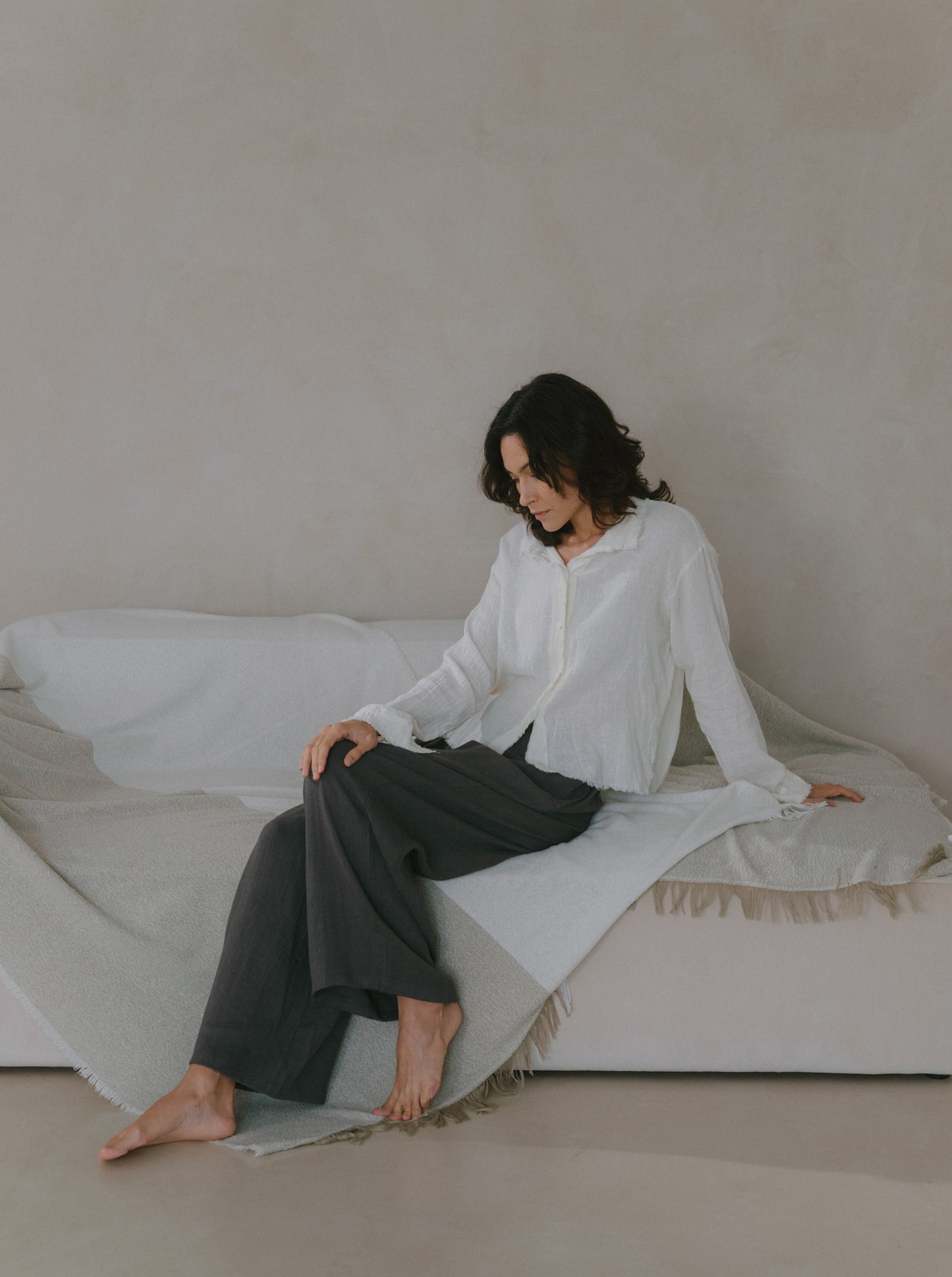 Elasticated Flare Trousers