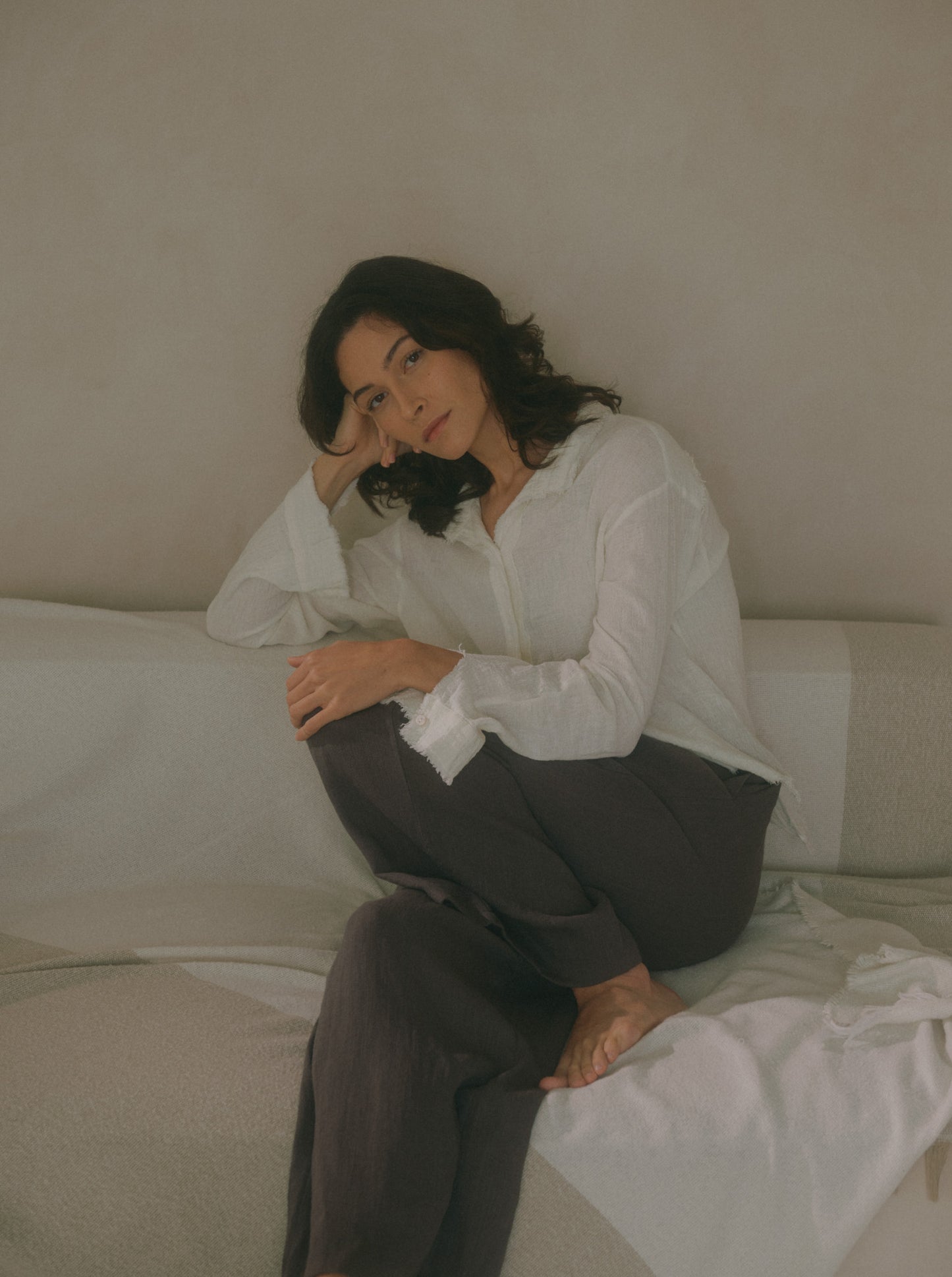 Elasticated Flare Trousers