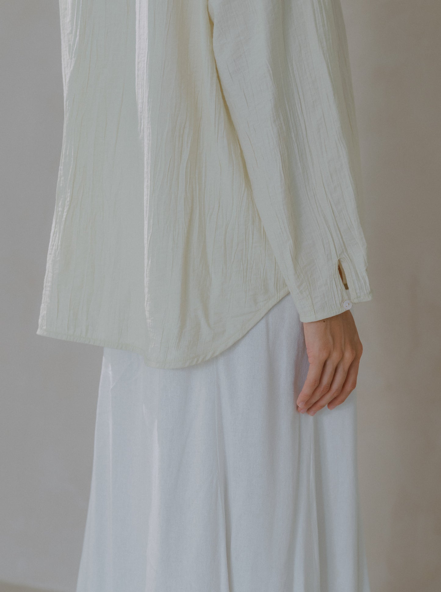 Crinkled Long Sleeve Top