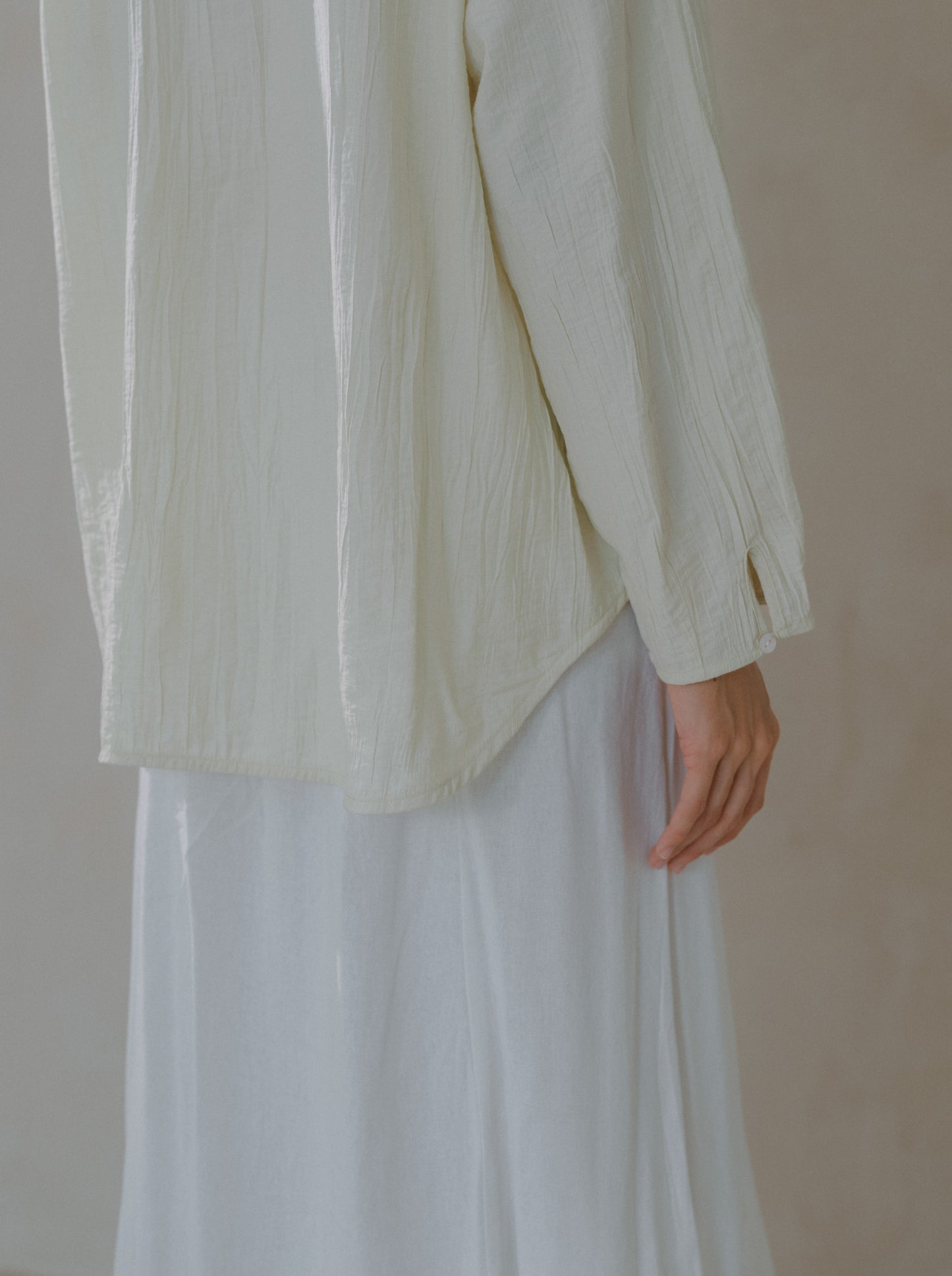 Crinkled Long Sleeve Top