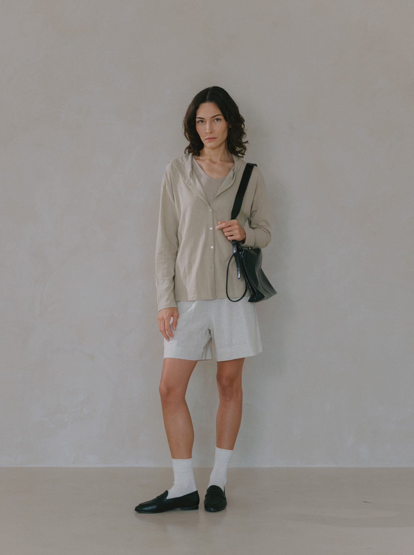 Hooded Button Top