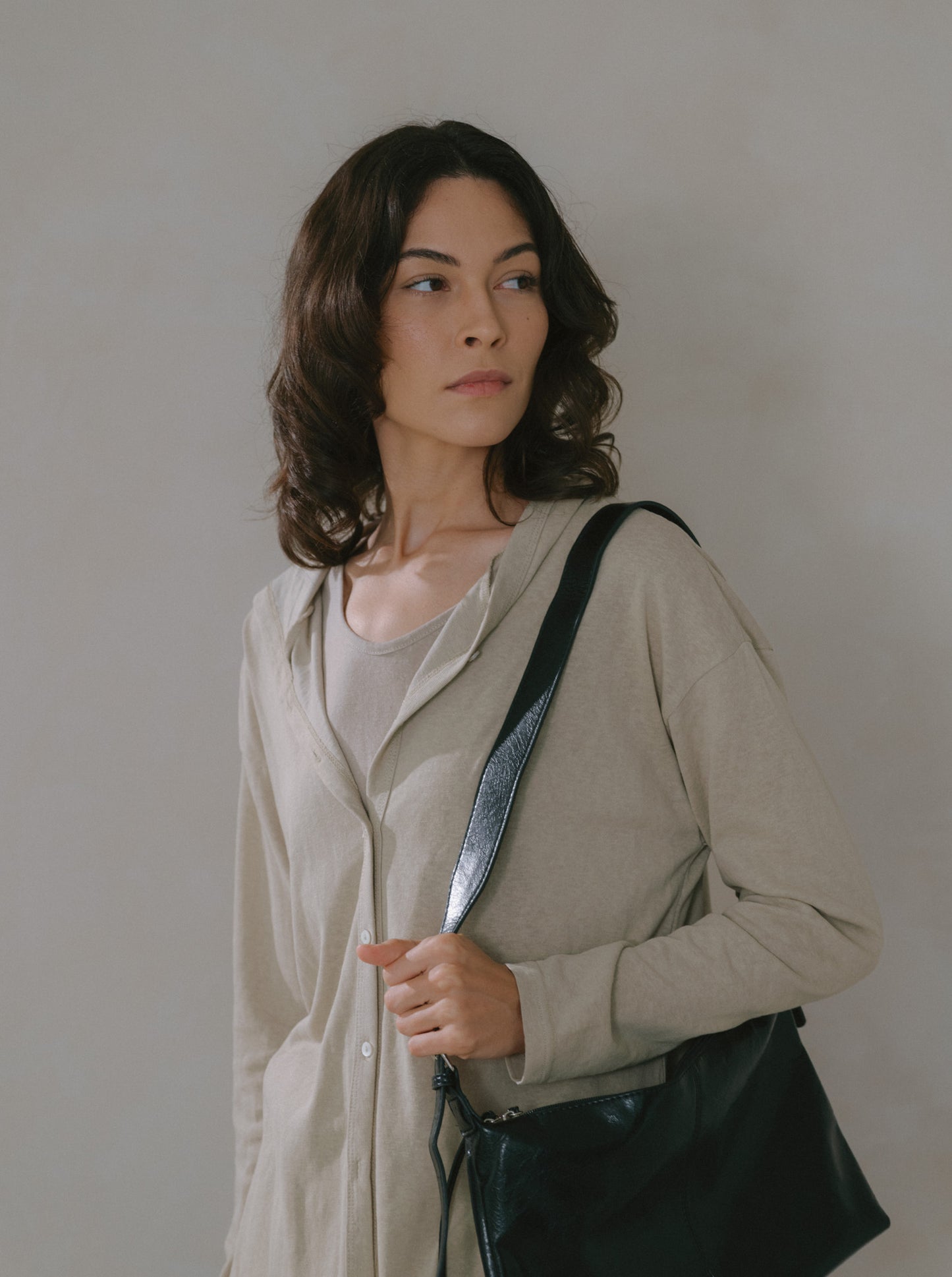 Hooded Button Top