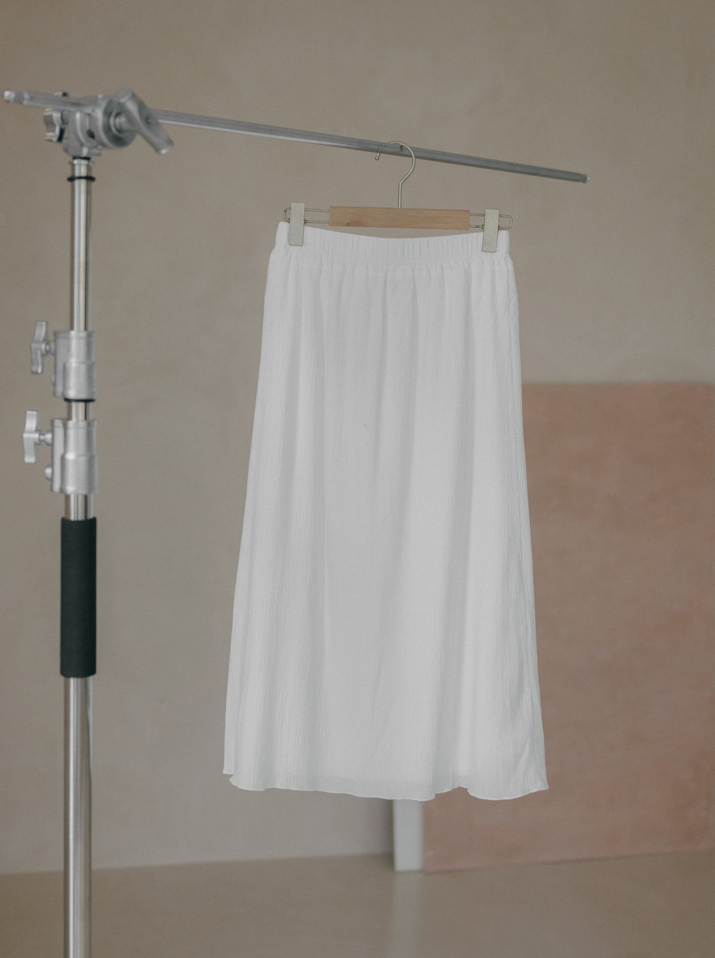 Pleat Elasticated Midi Skirt