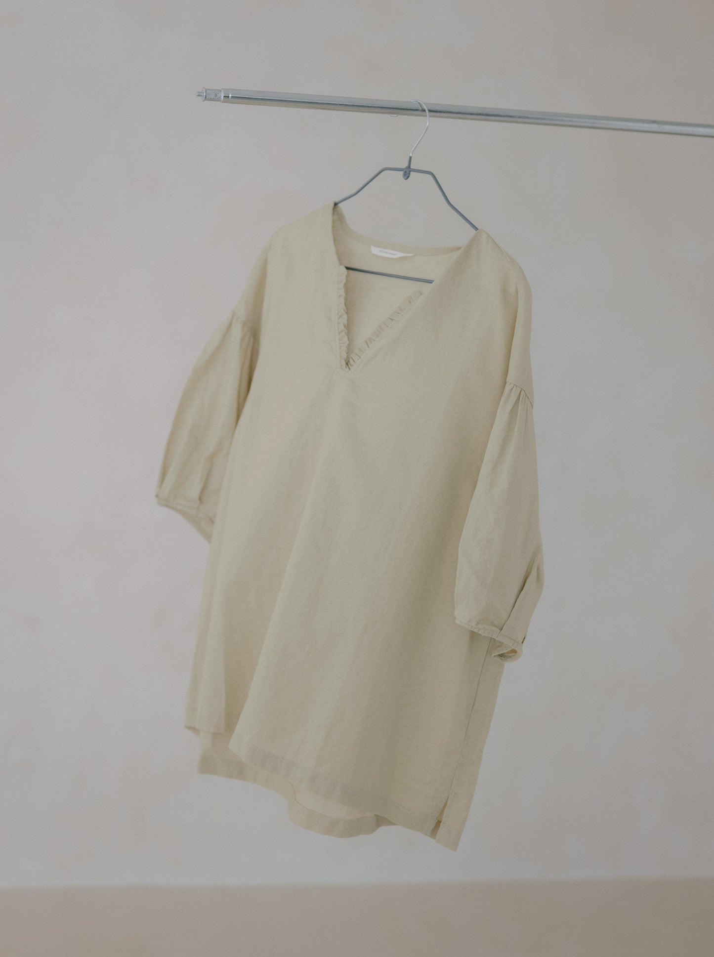 Ruffle Neck Linen Top