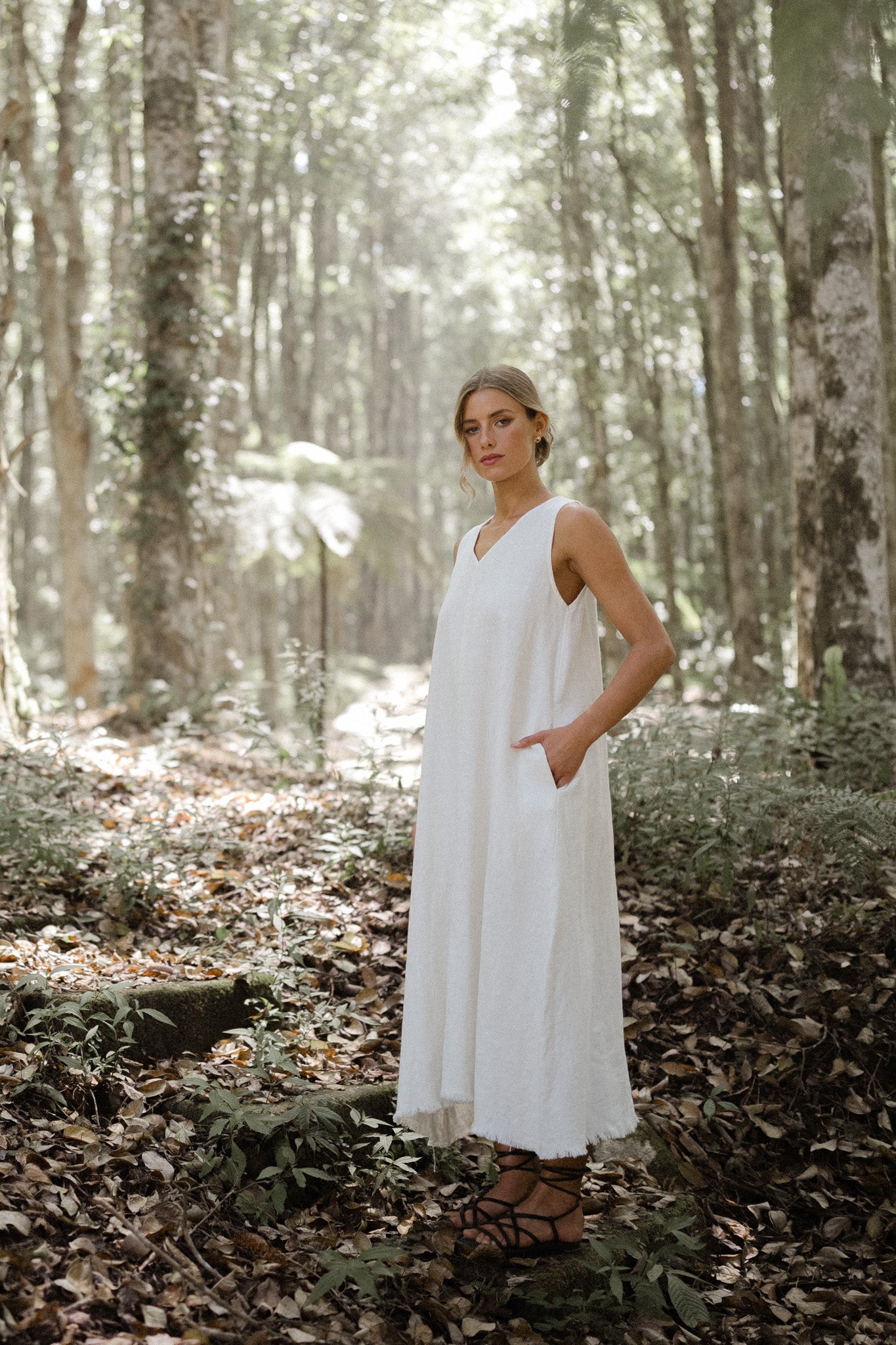 Milia Ramie Flare Dress