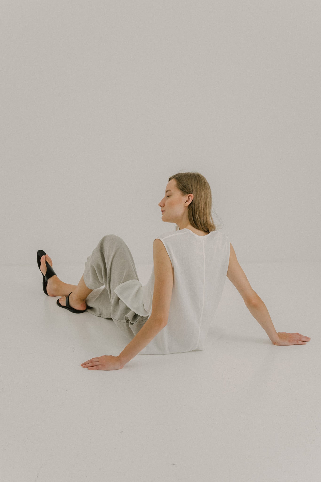 V Neck Linen Top