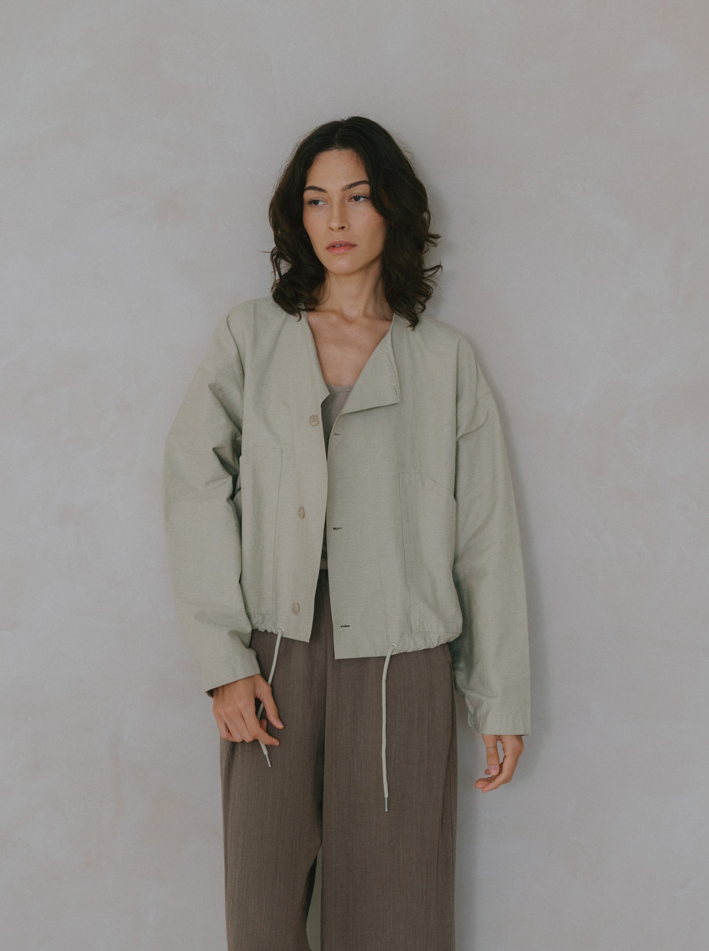 Elasticated Flare Trousers