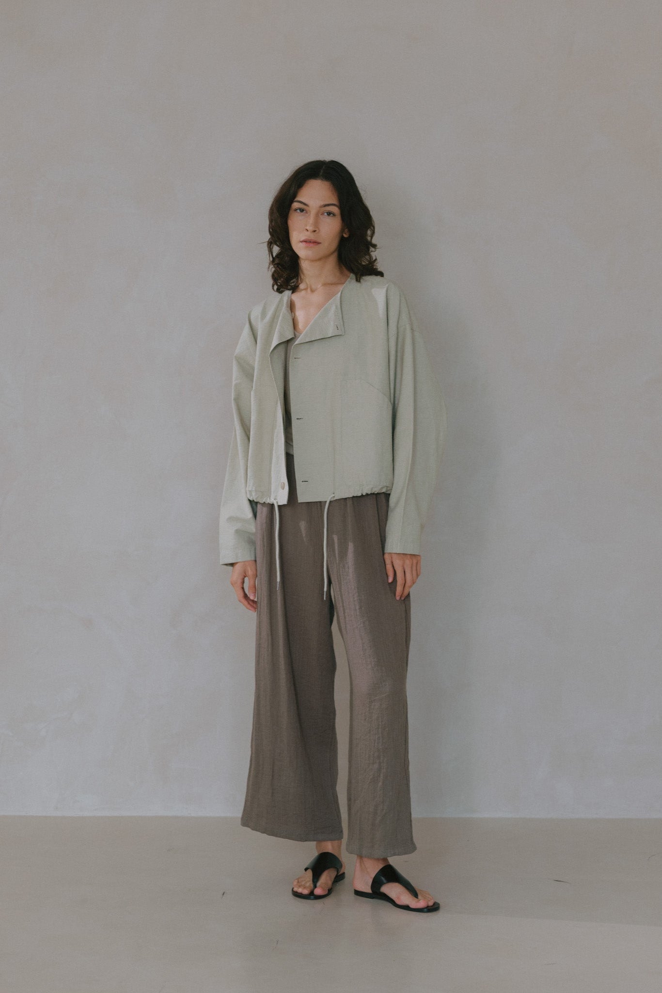 Elasticated Flare Trousers