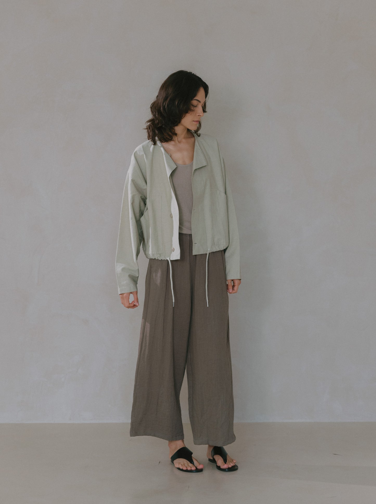Elasticated Flare Trousers