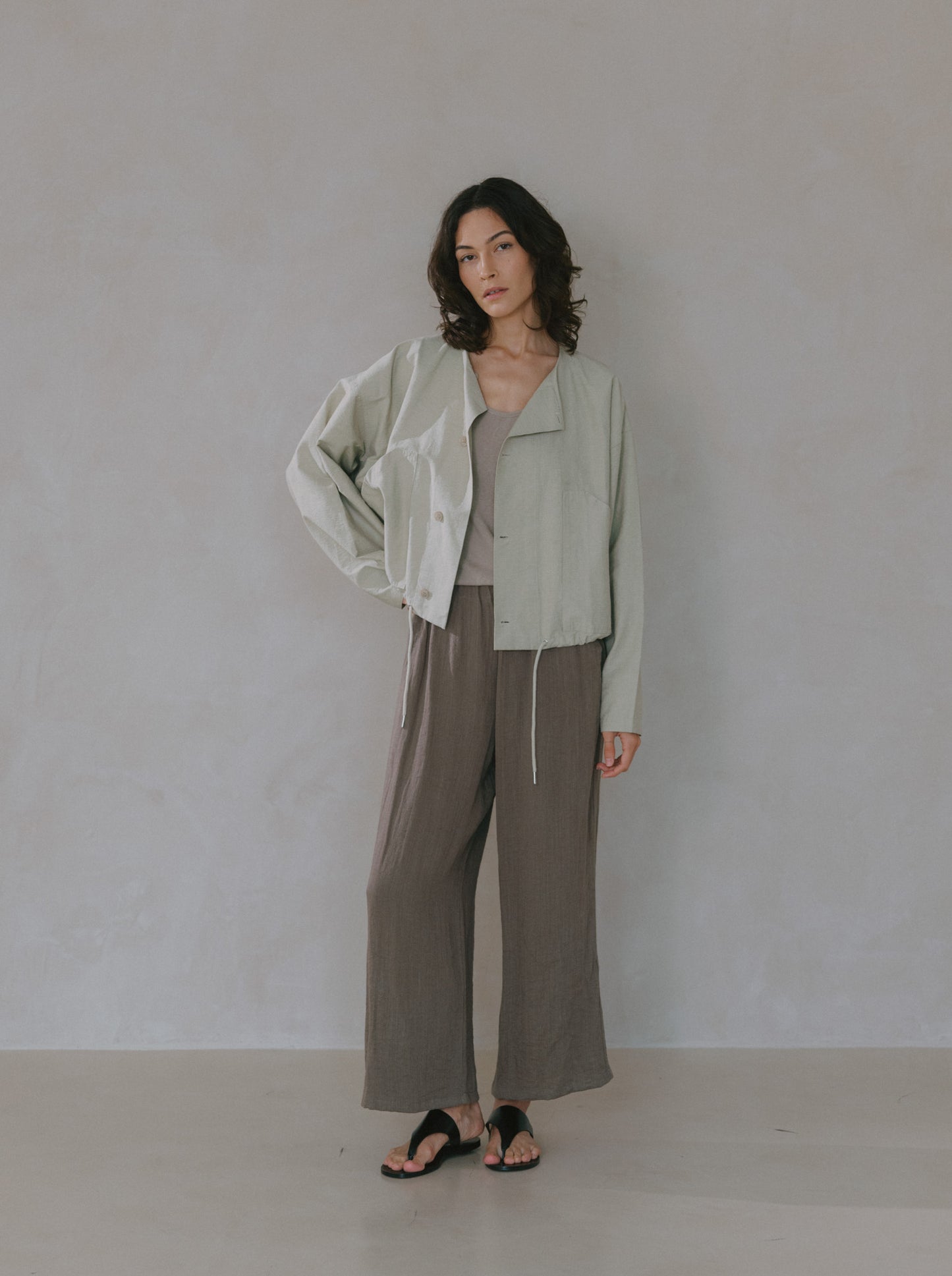 Elasticated Flare Trousers