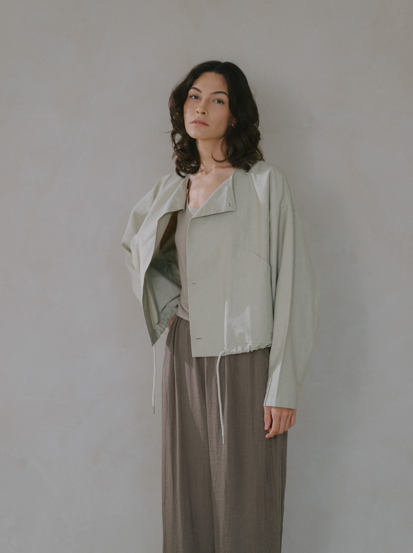 Elasticated Flare Trousers