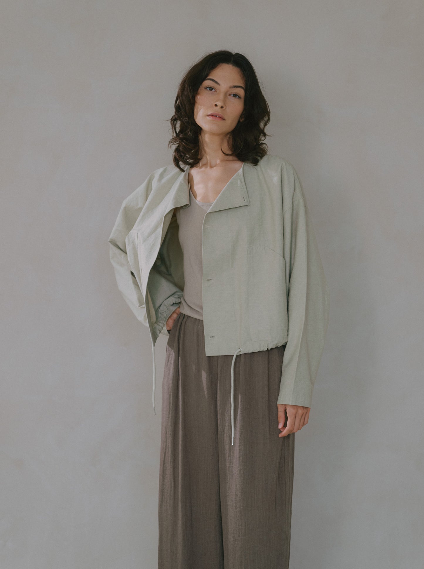 Elasticated Flare Trousers