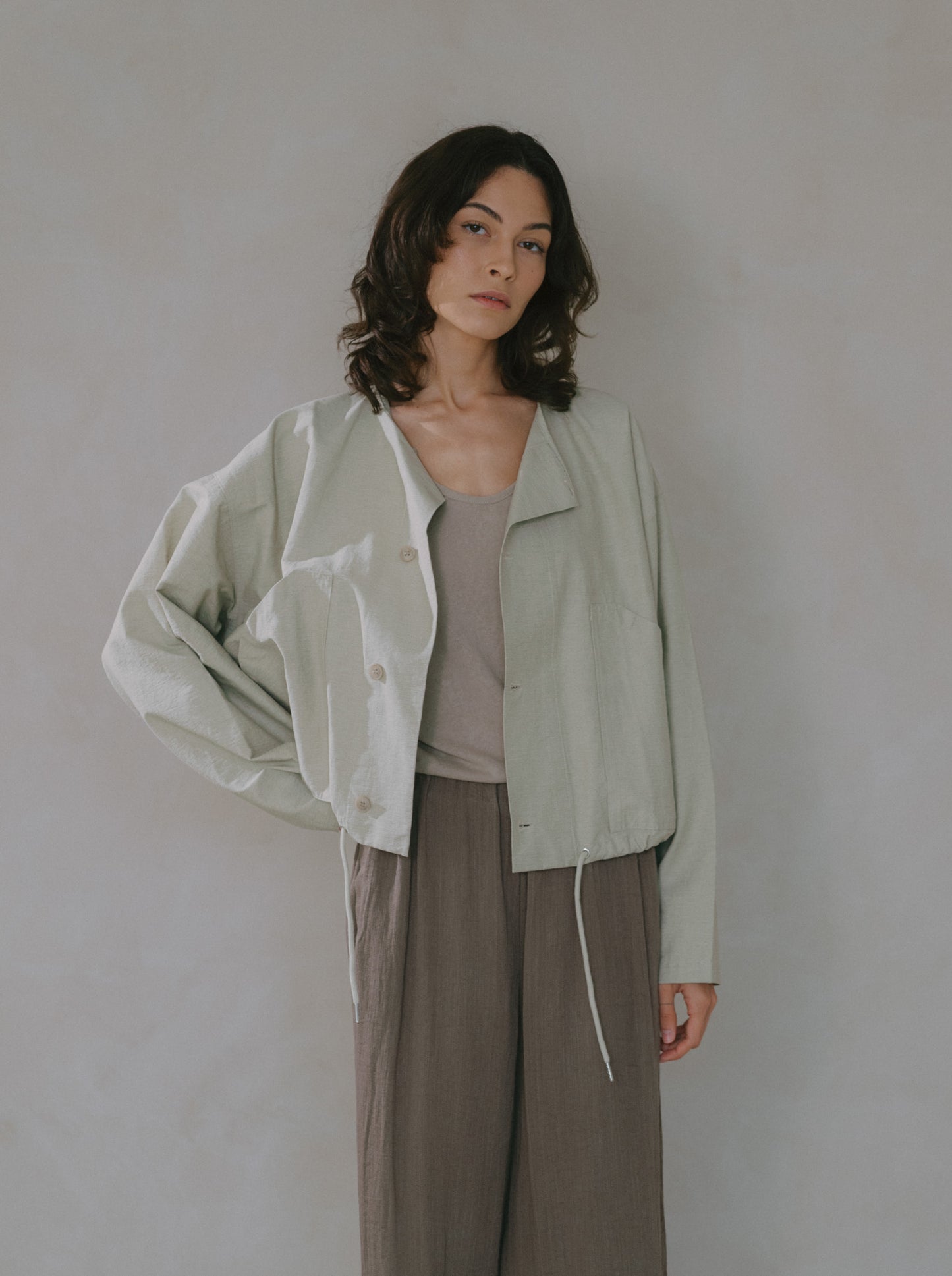 Elasticated Flare Trousers