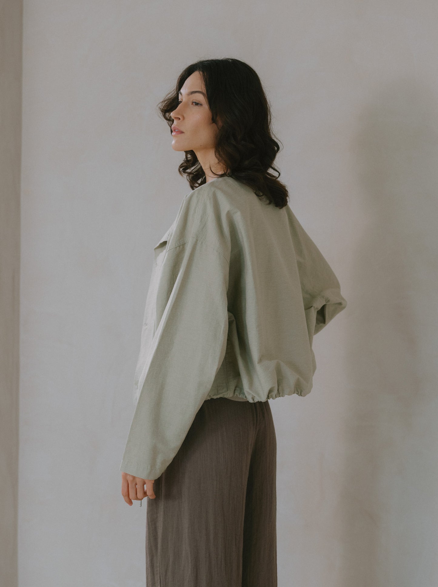 Elasticated Flare Trousers