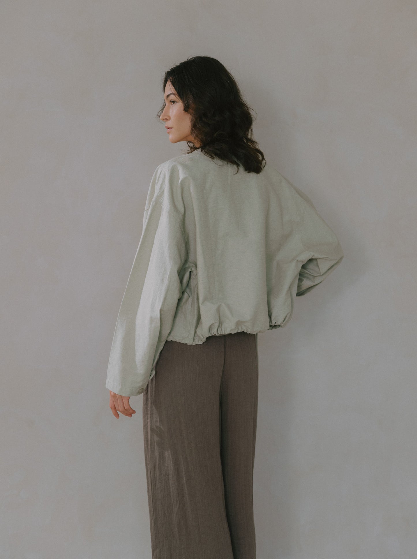 Elasticated Flare Trousers