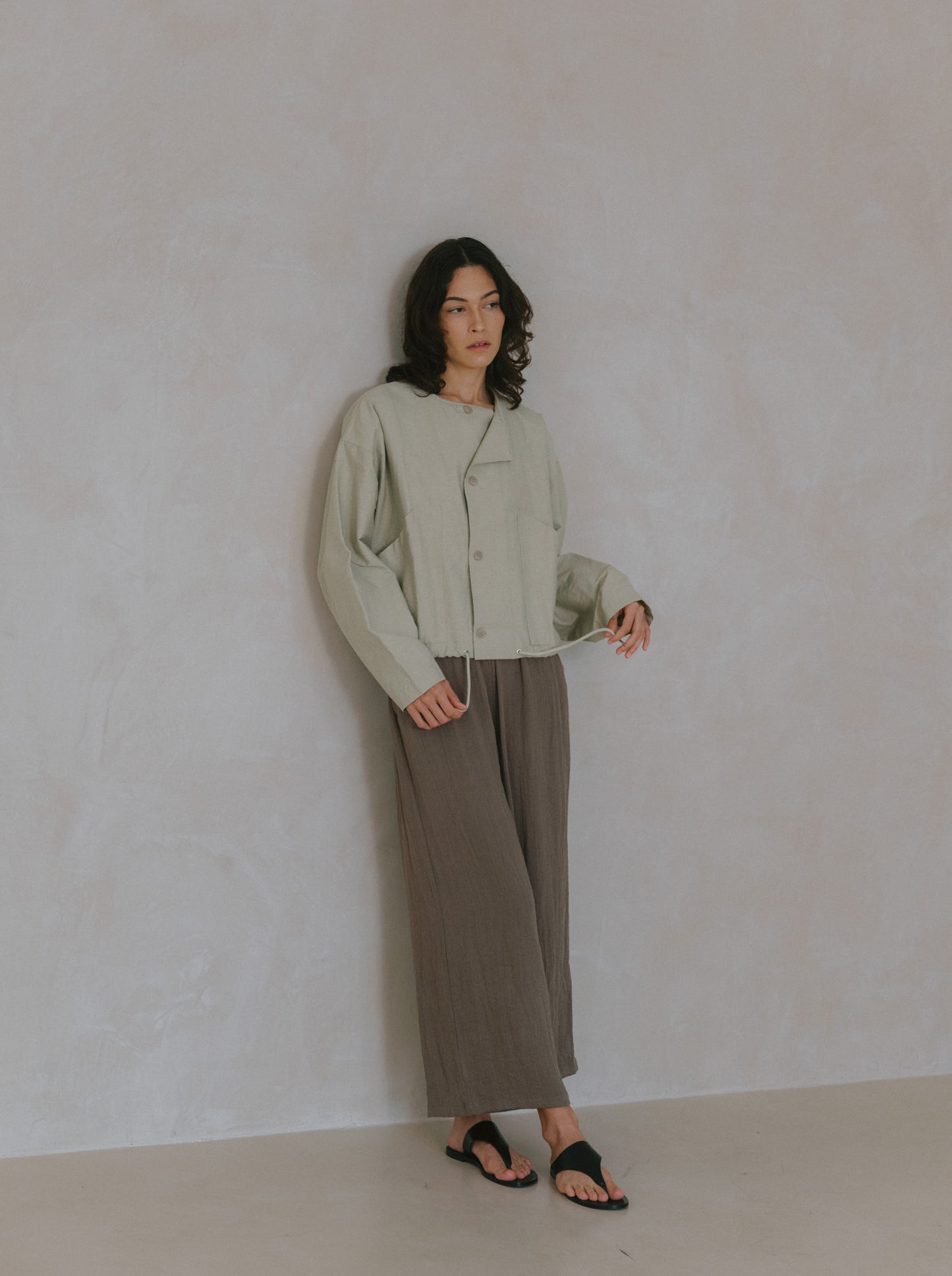 Elasticated Flare Trousers