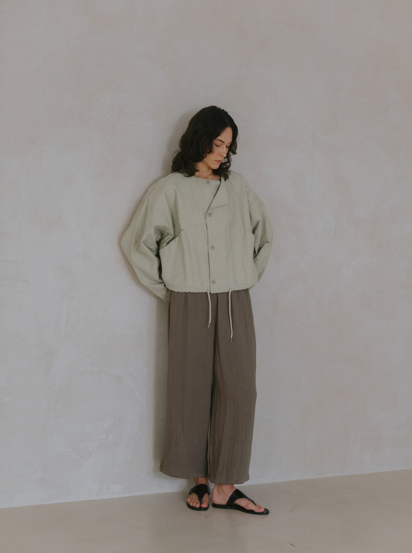 Elasticated Flare Trousers