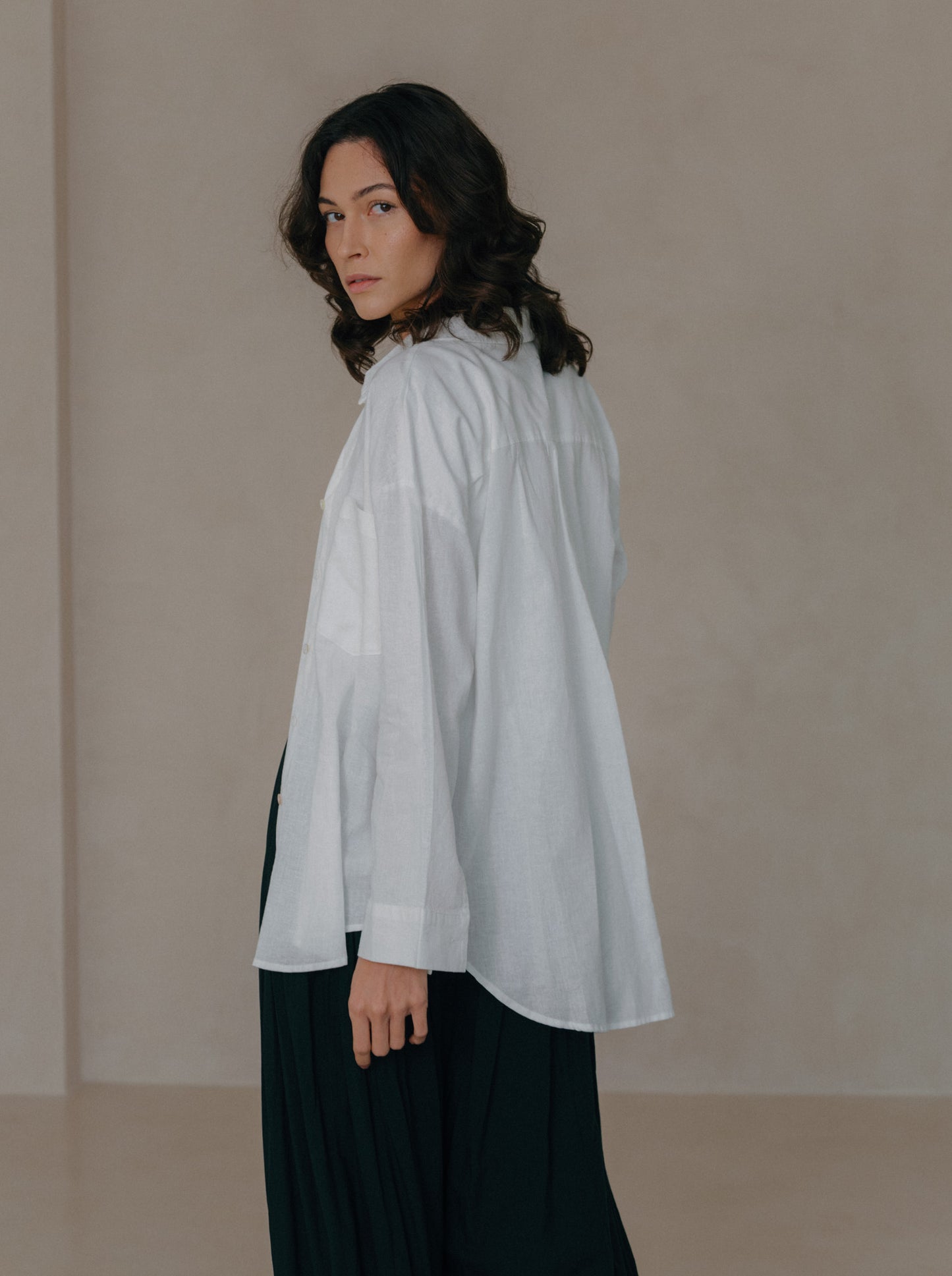 Pleated Linen Flare Palazzo