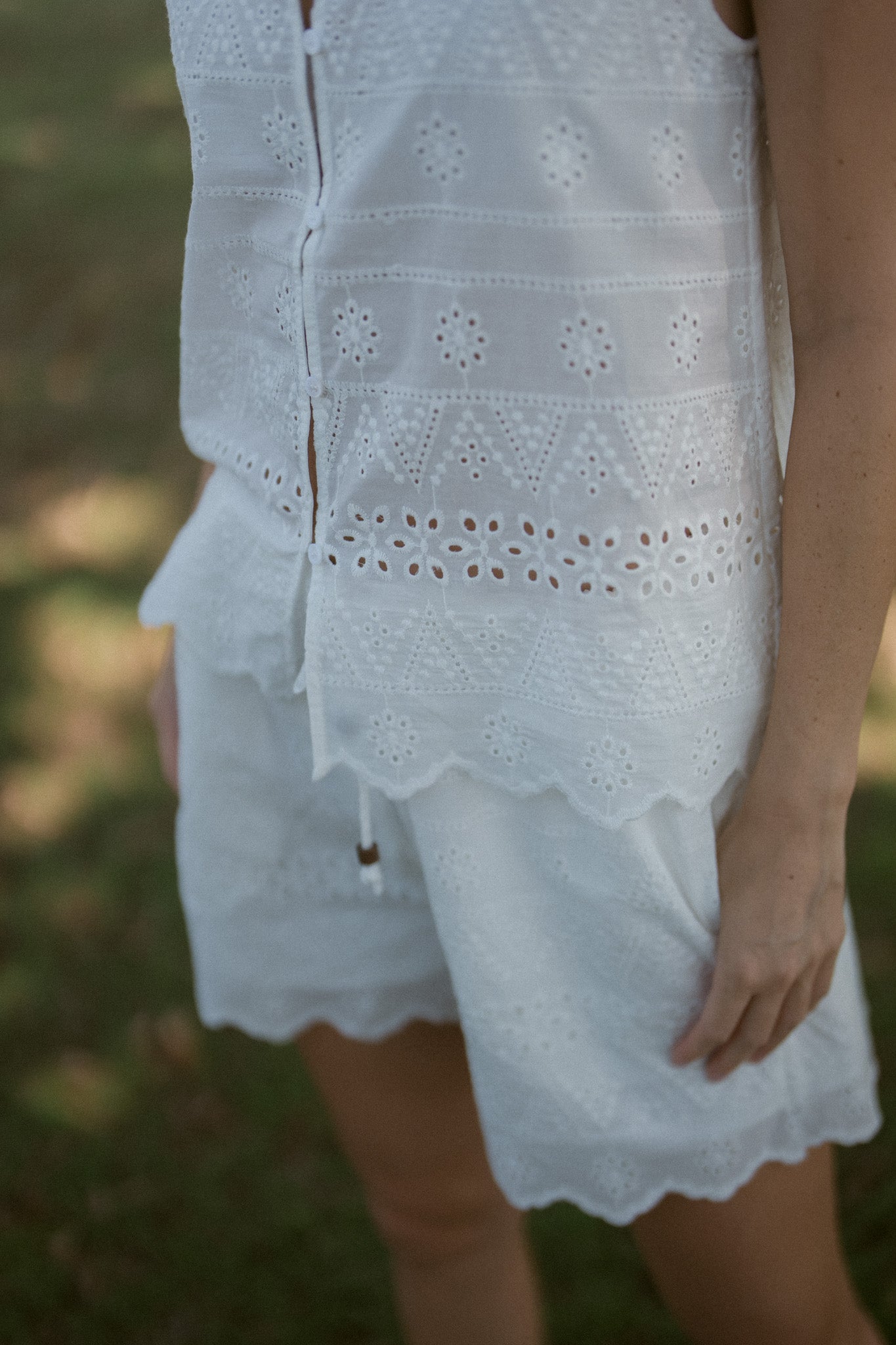 Embroidery Cotton Shorts