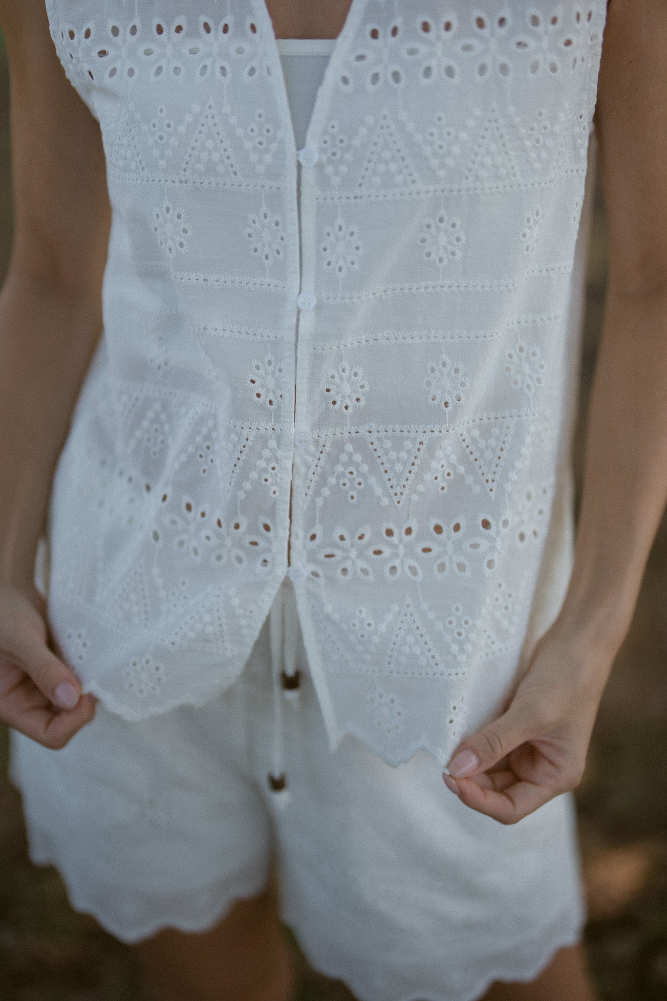 Embroidery Cotton Shorts