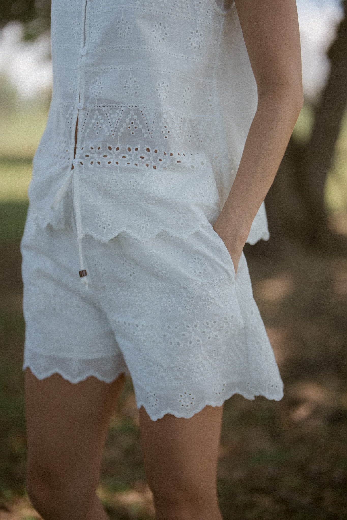 Embroidery Cotton Shorts