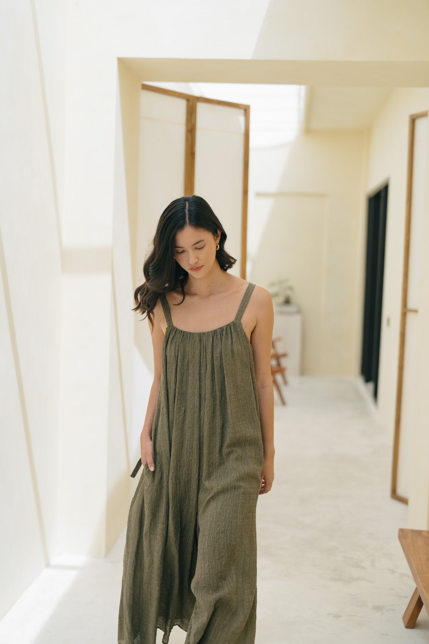 Texture Linen Jumpsuit
