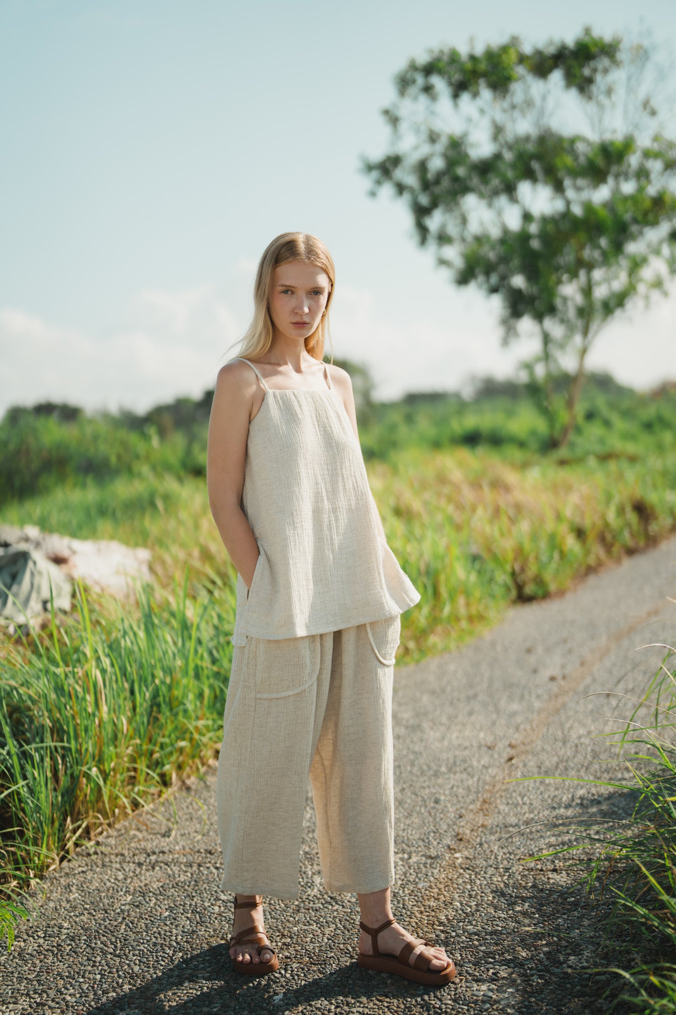 Iria Textured Flare Trousers
