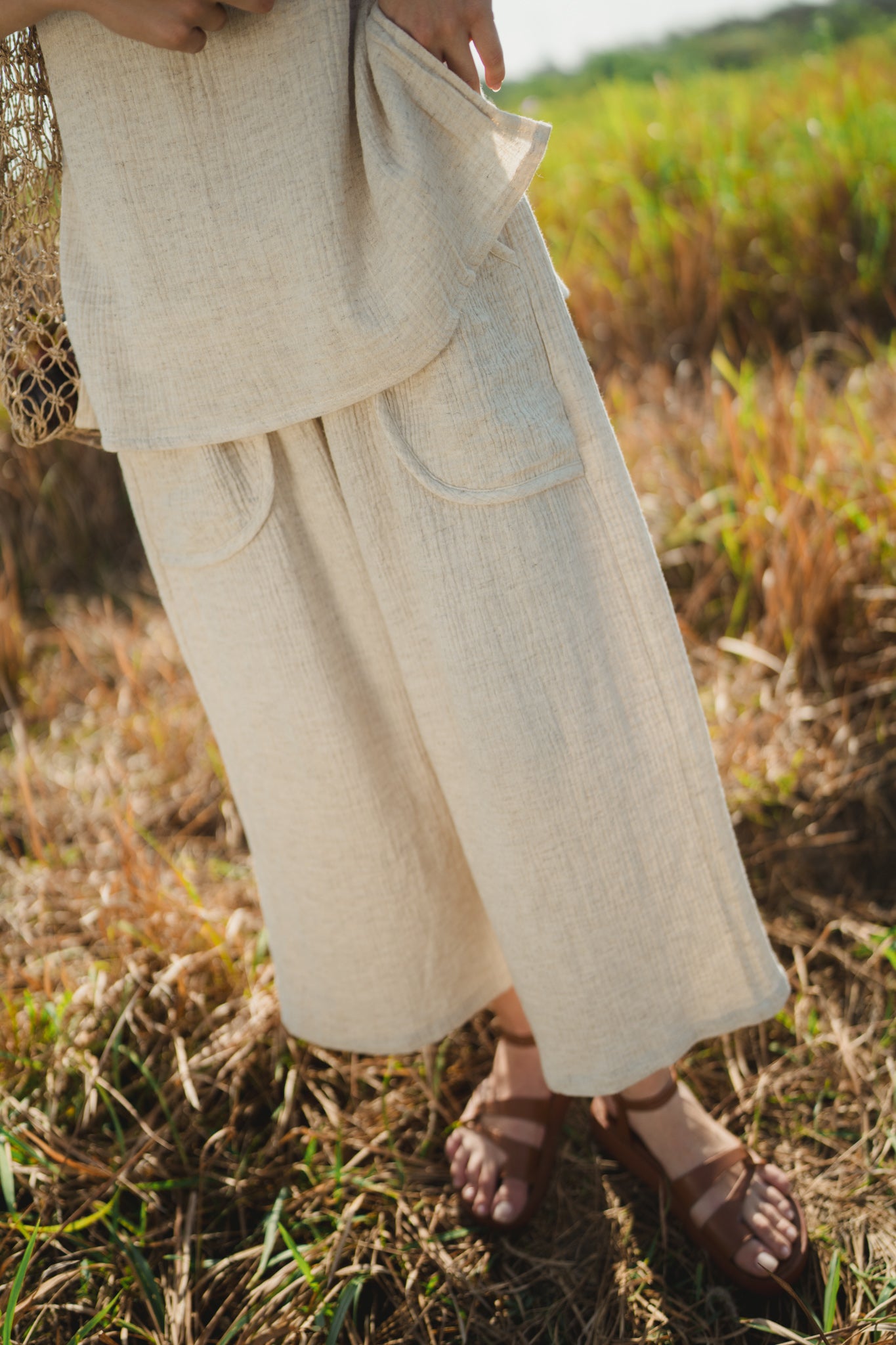 Iria Textured Flare Trousers