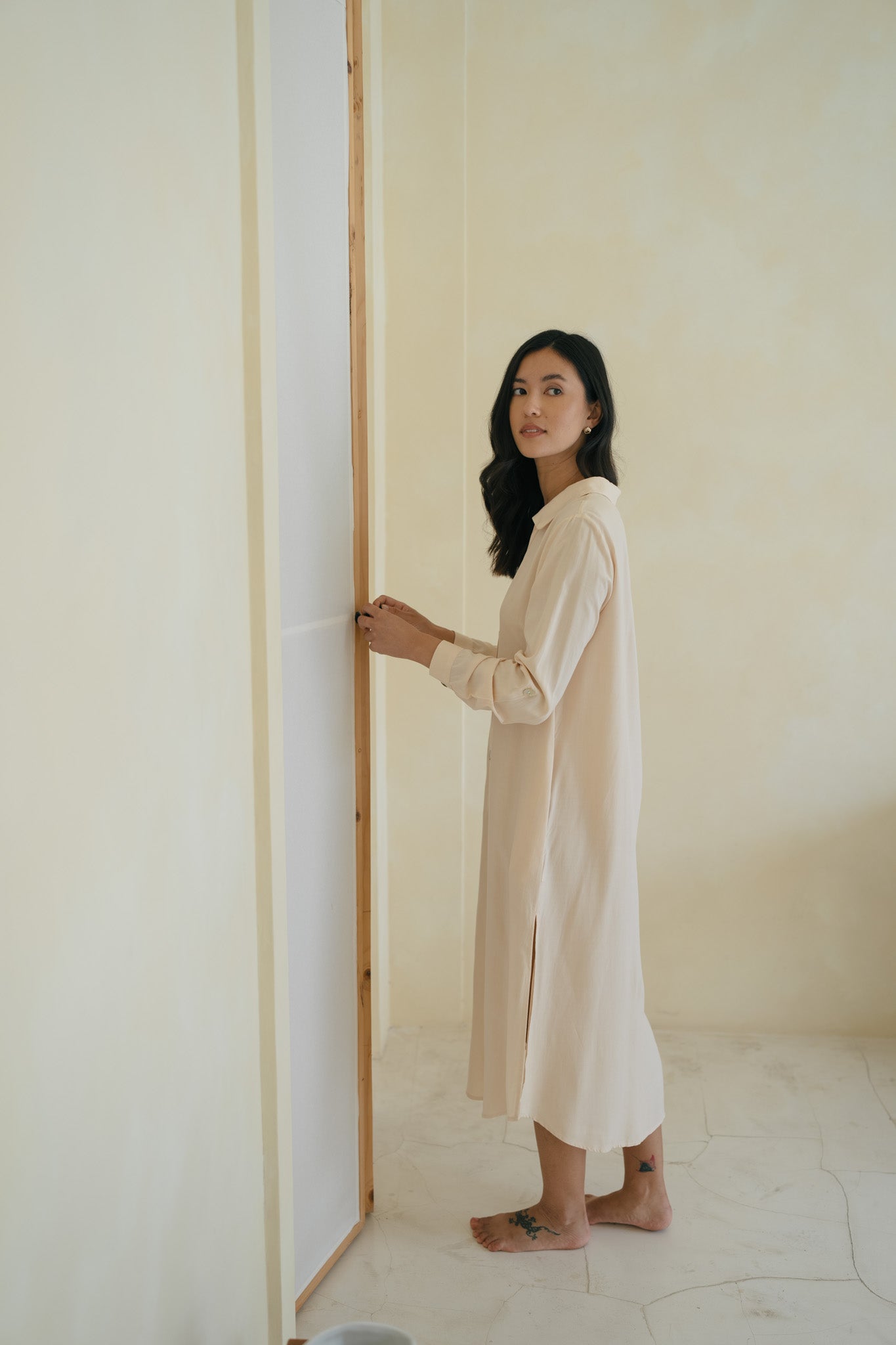 Long Sleeve Rayon Shirt Dress