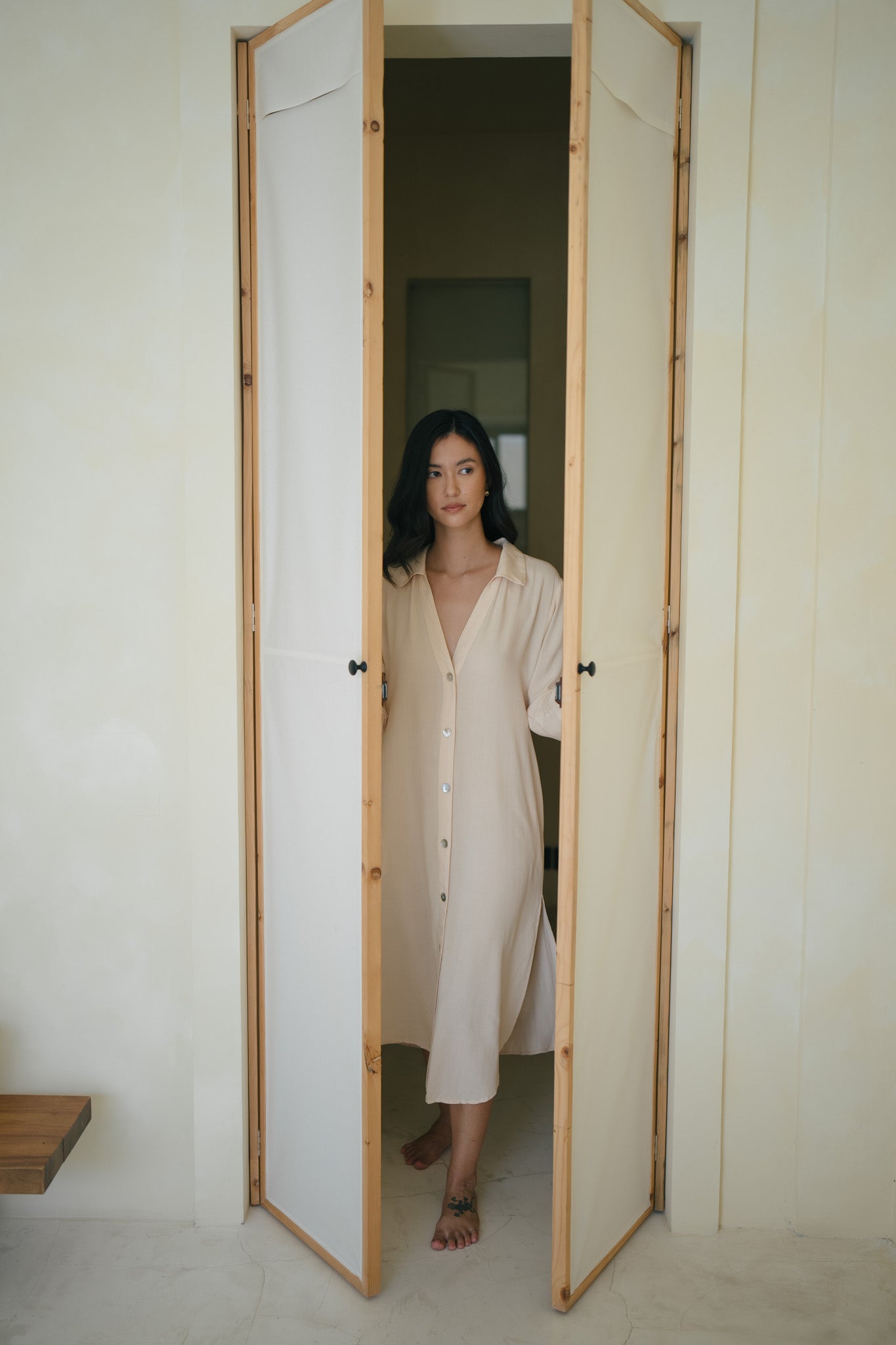 Long Sleeve Rayon Shirt Dress