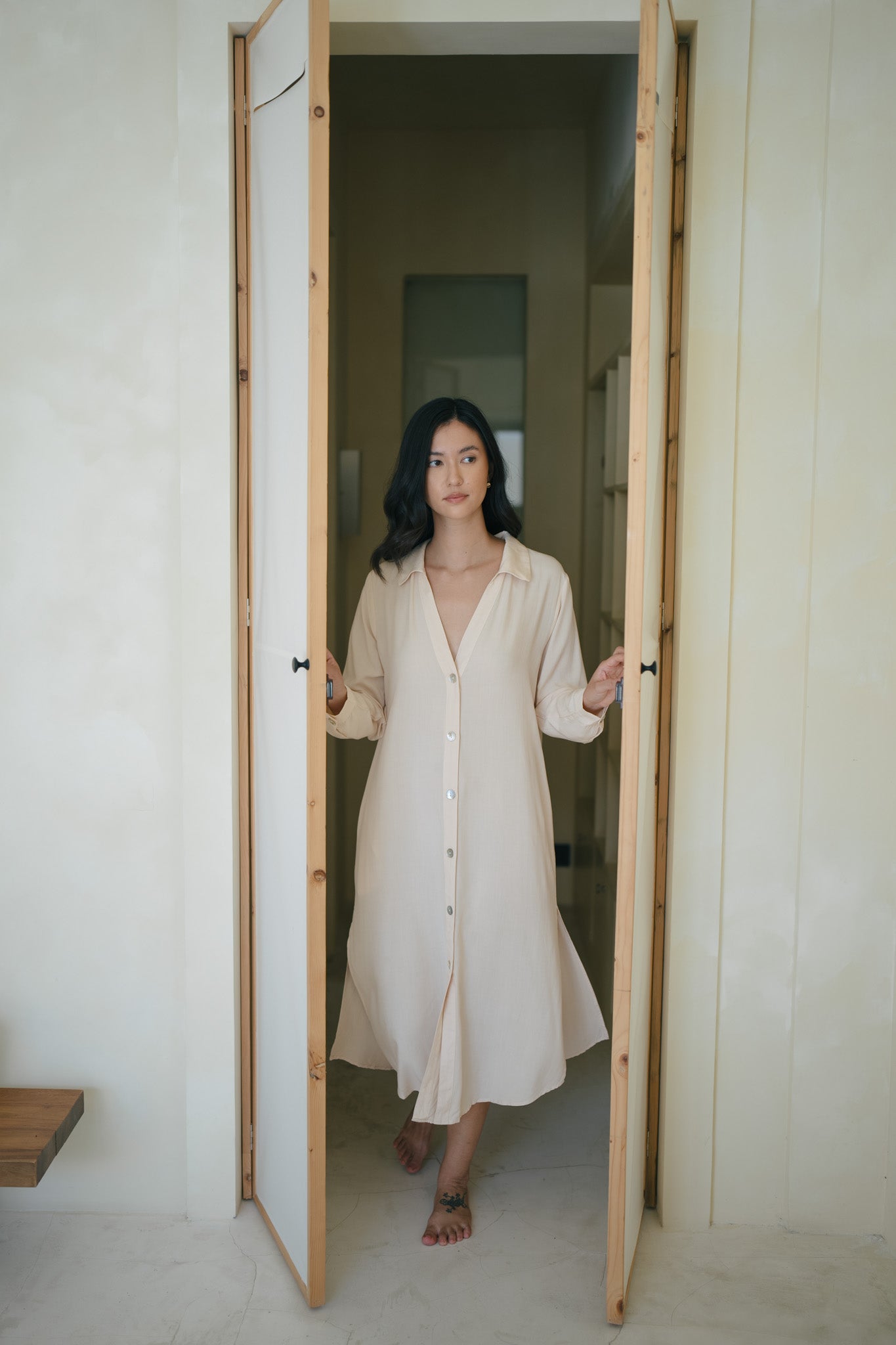 Long Sleeve Rayon Shirt Dress