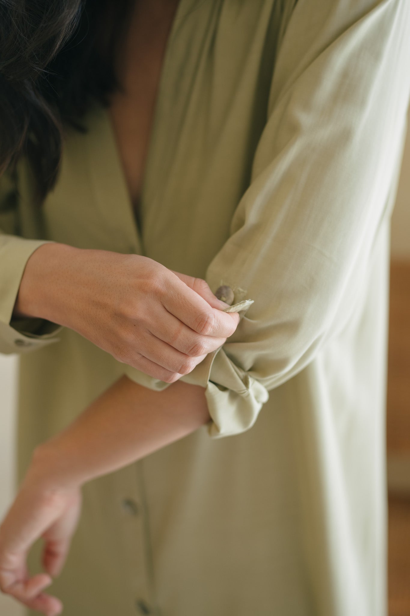 Long Sleeve Rayon Shirt Dress