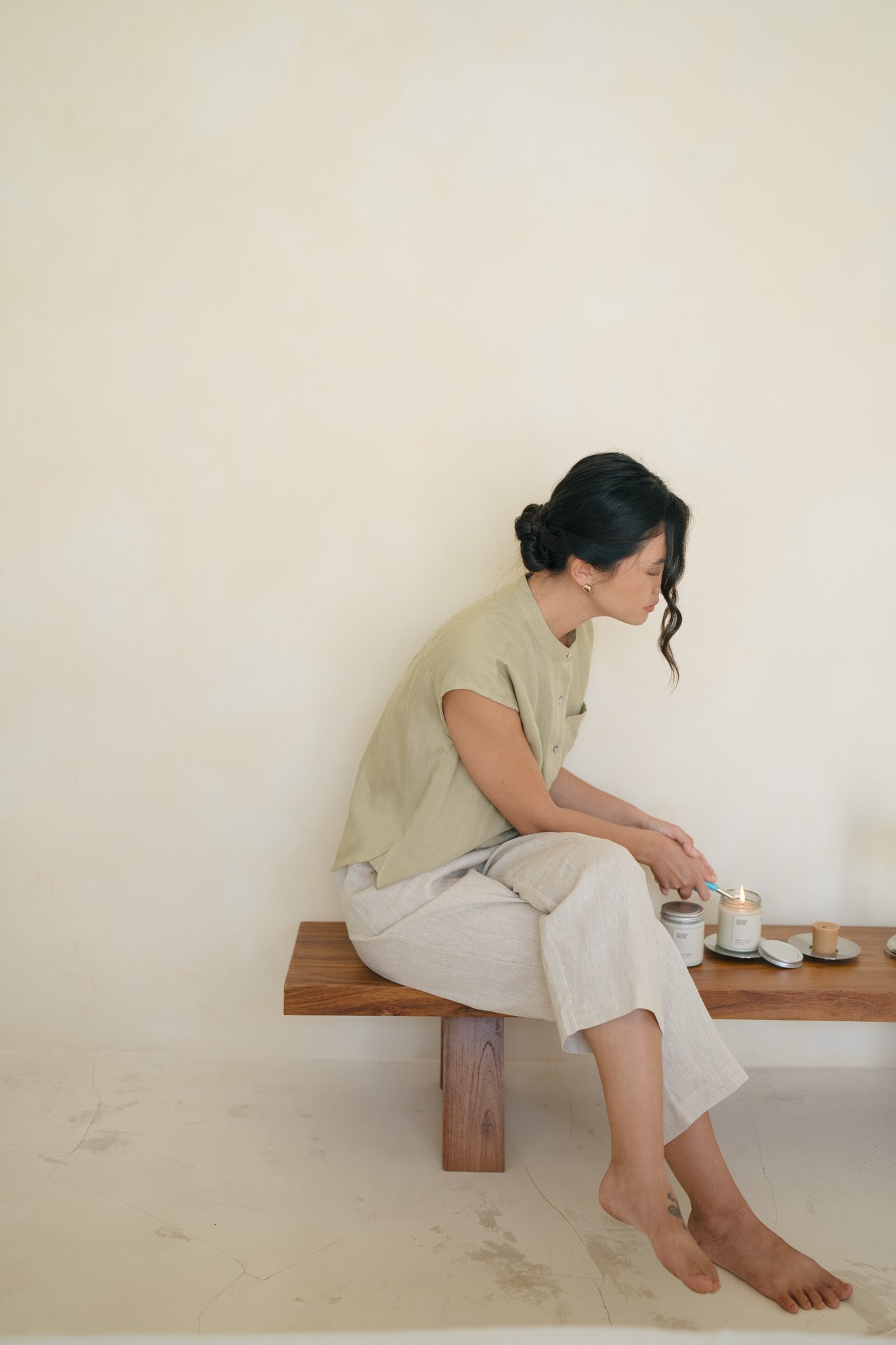 Tapered Linen Trousers