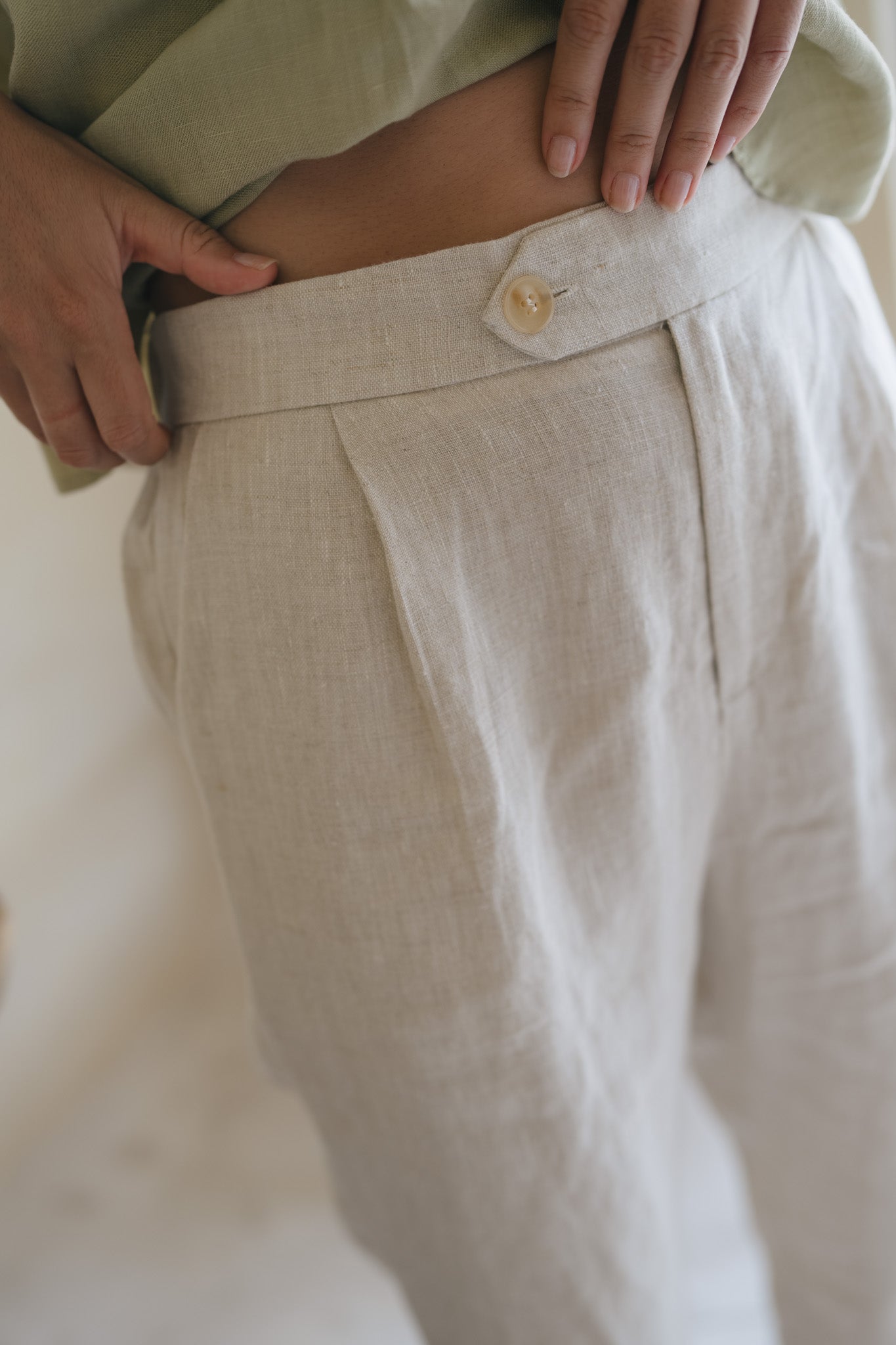 Tapered Linen Trousers