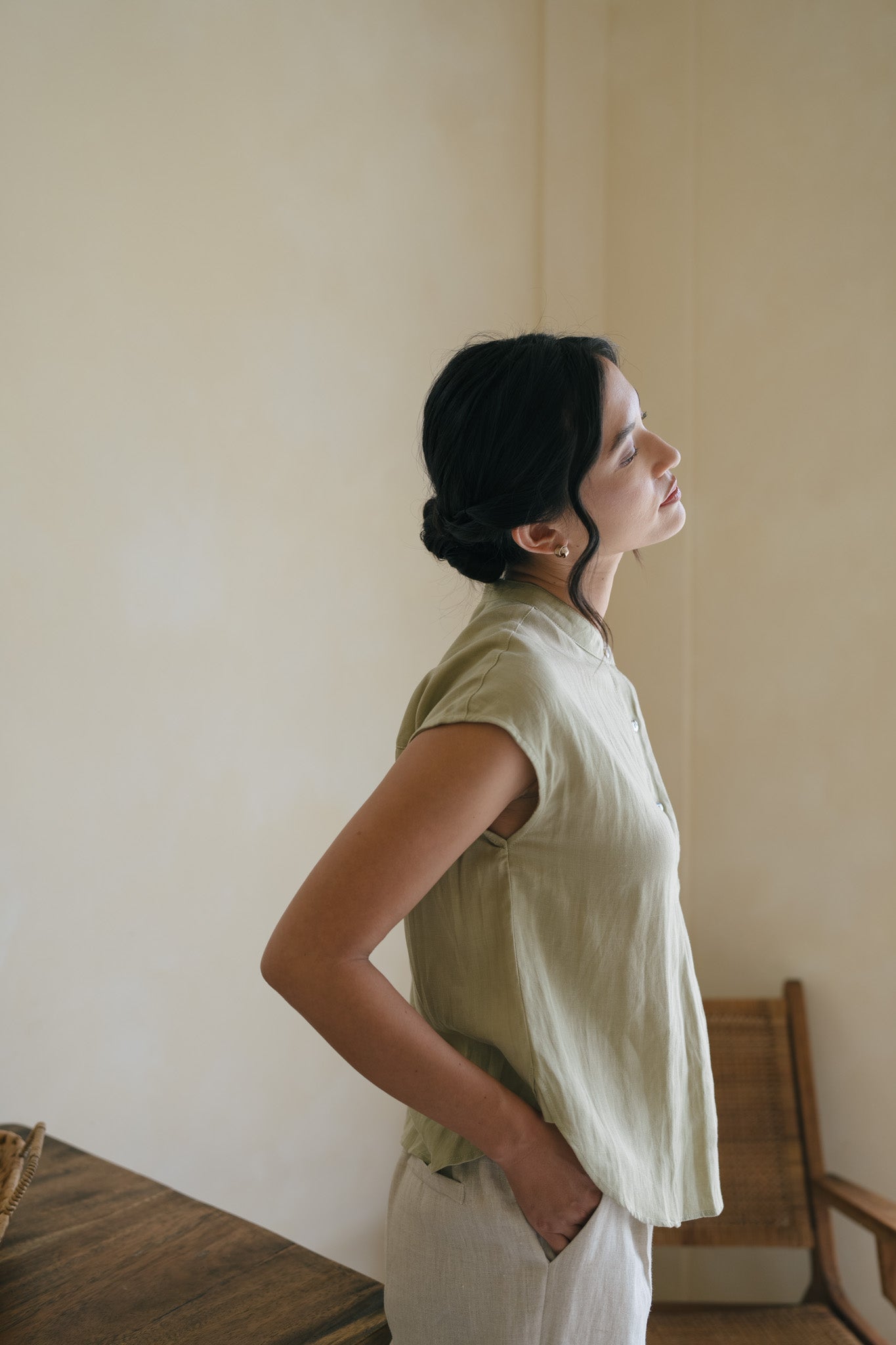 Tapered Linen Trousers