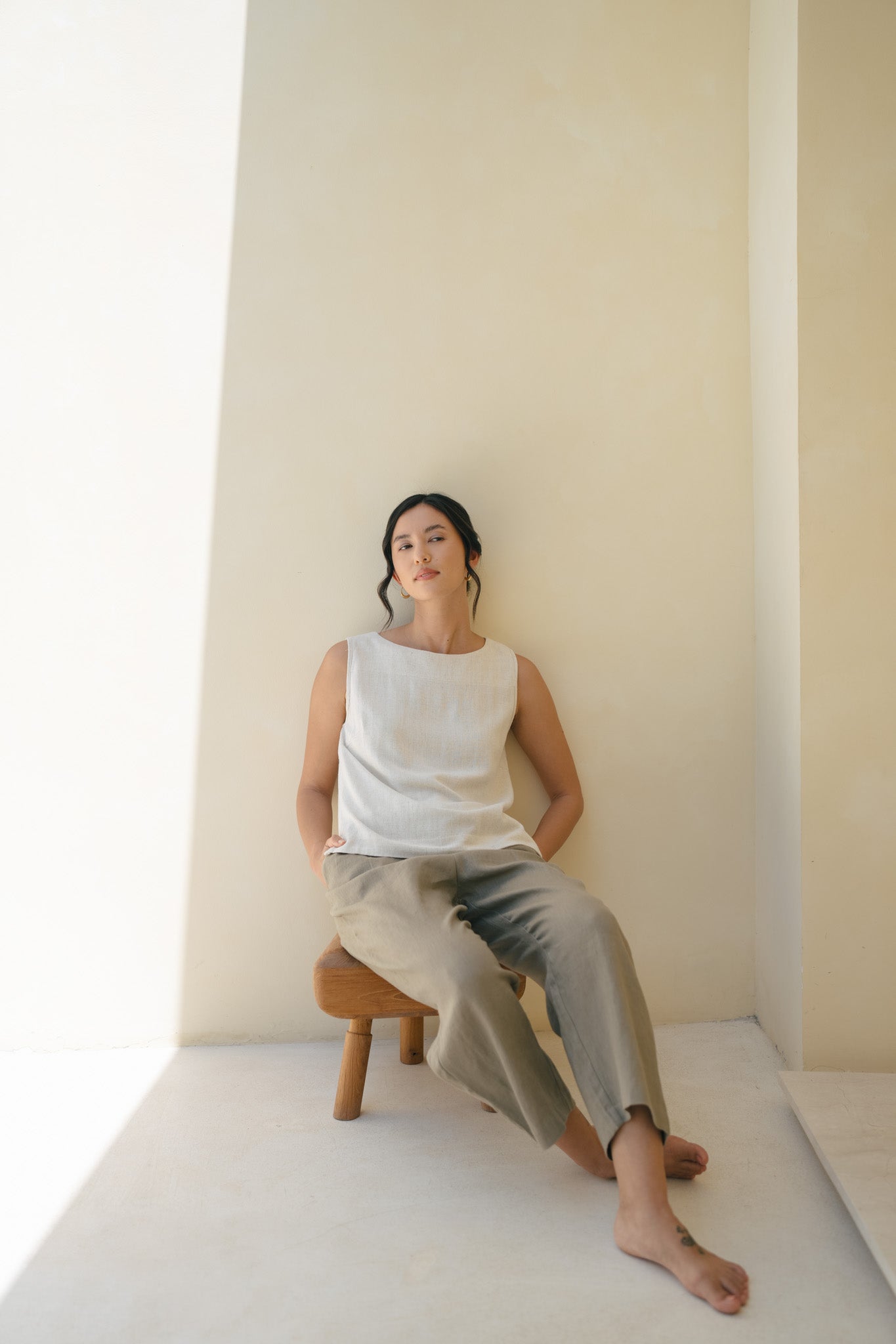 Tapered Linen Trousers