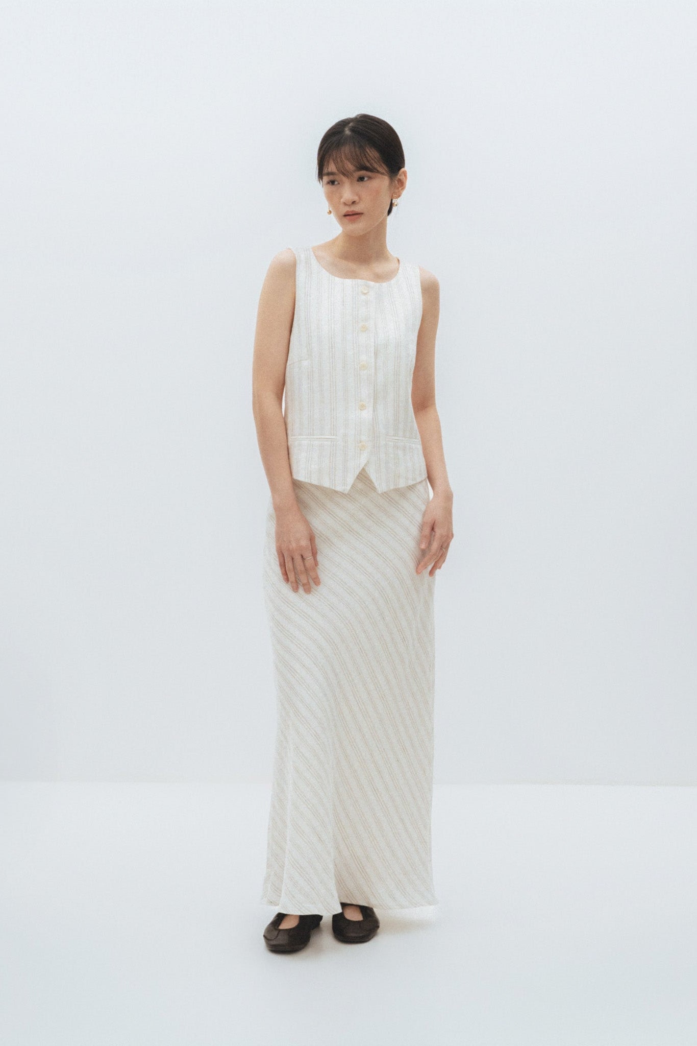 Stripe Linen Skirt