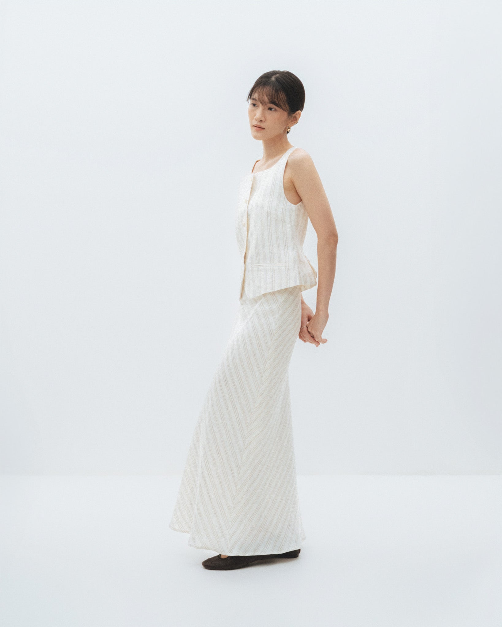 Stripe Linen Skirt