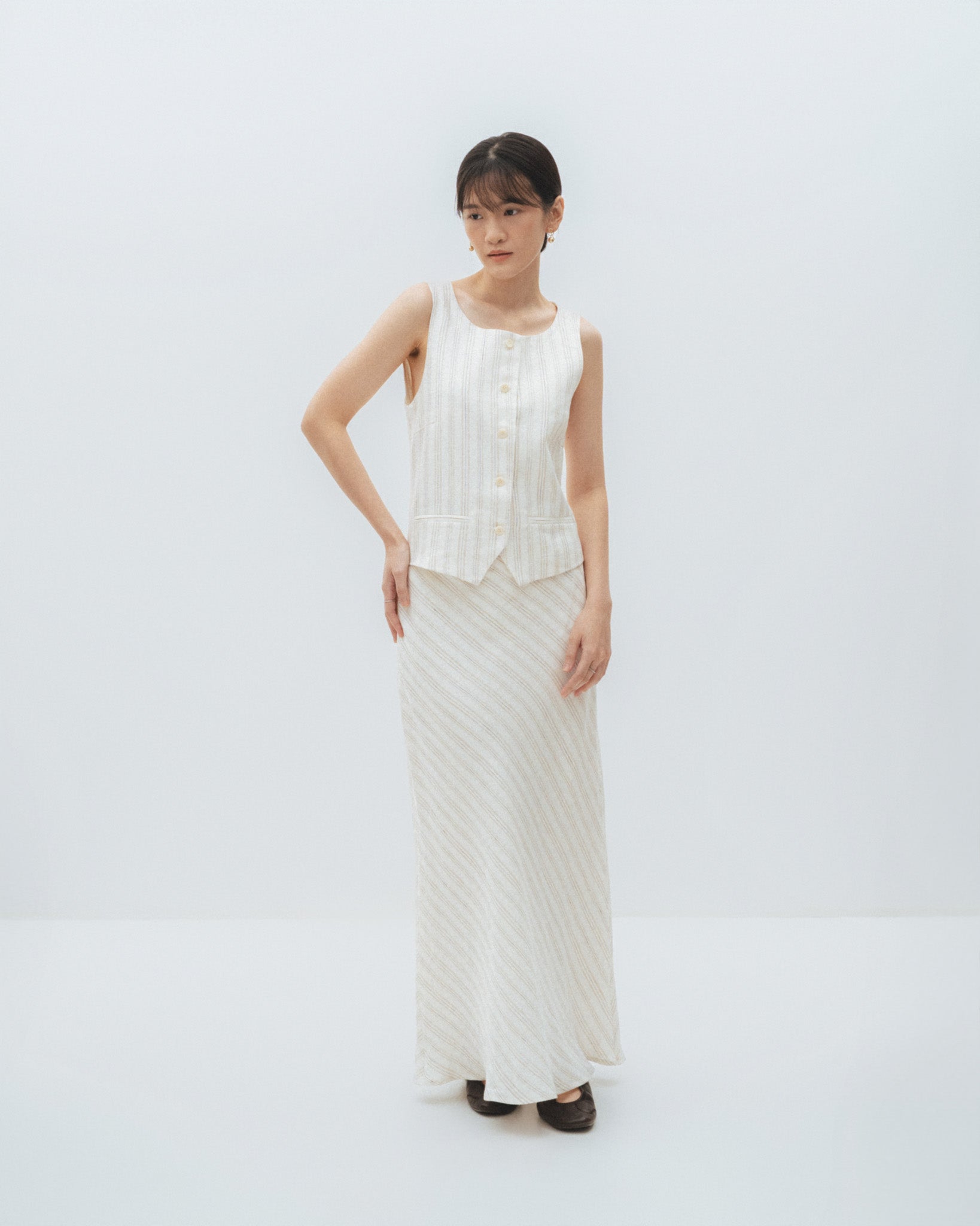 Stripe Linen Vest